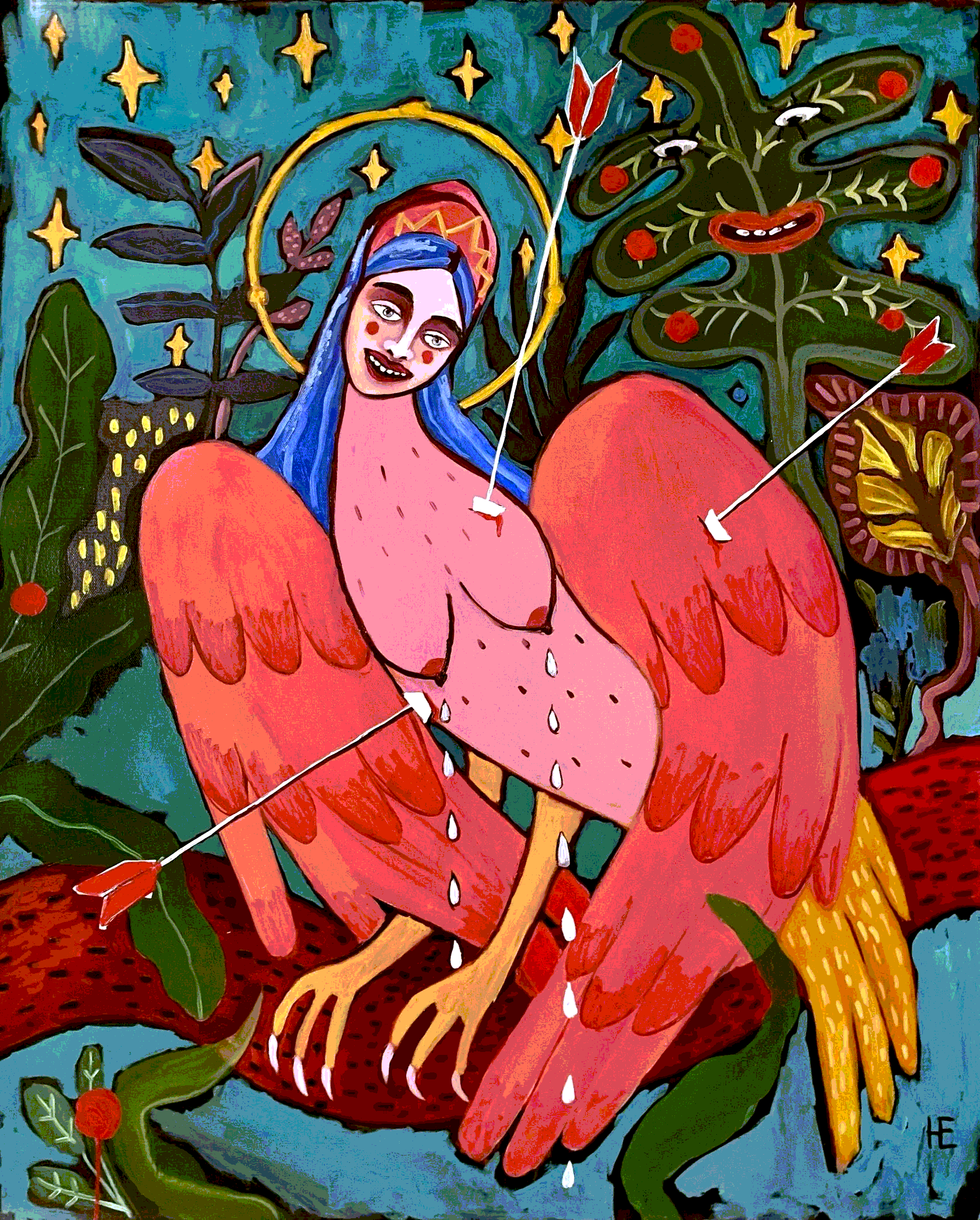 Екатерина Никитина (Картина, живопись - 
                  90 x 110 см) Райская птица