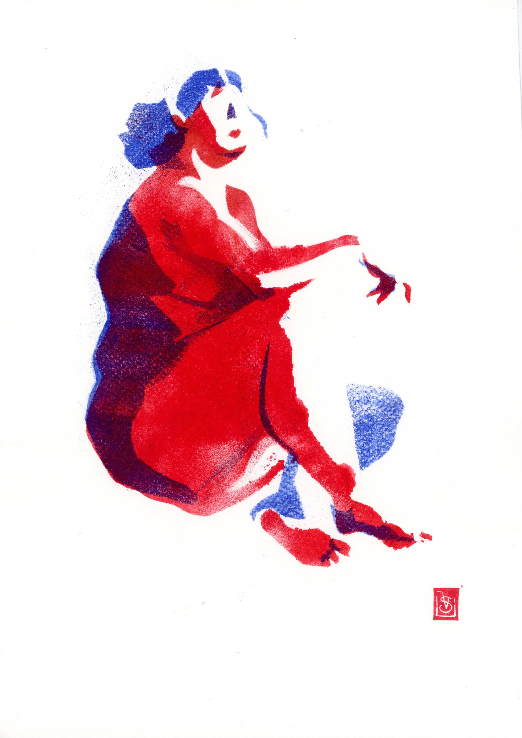 Виктория Севастьянова (Графика печатная - 
                  28 x 38 см) Красная фигура