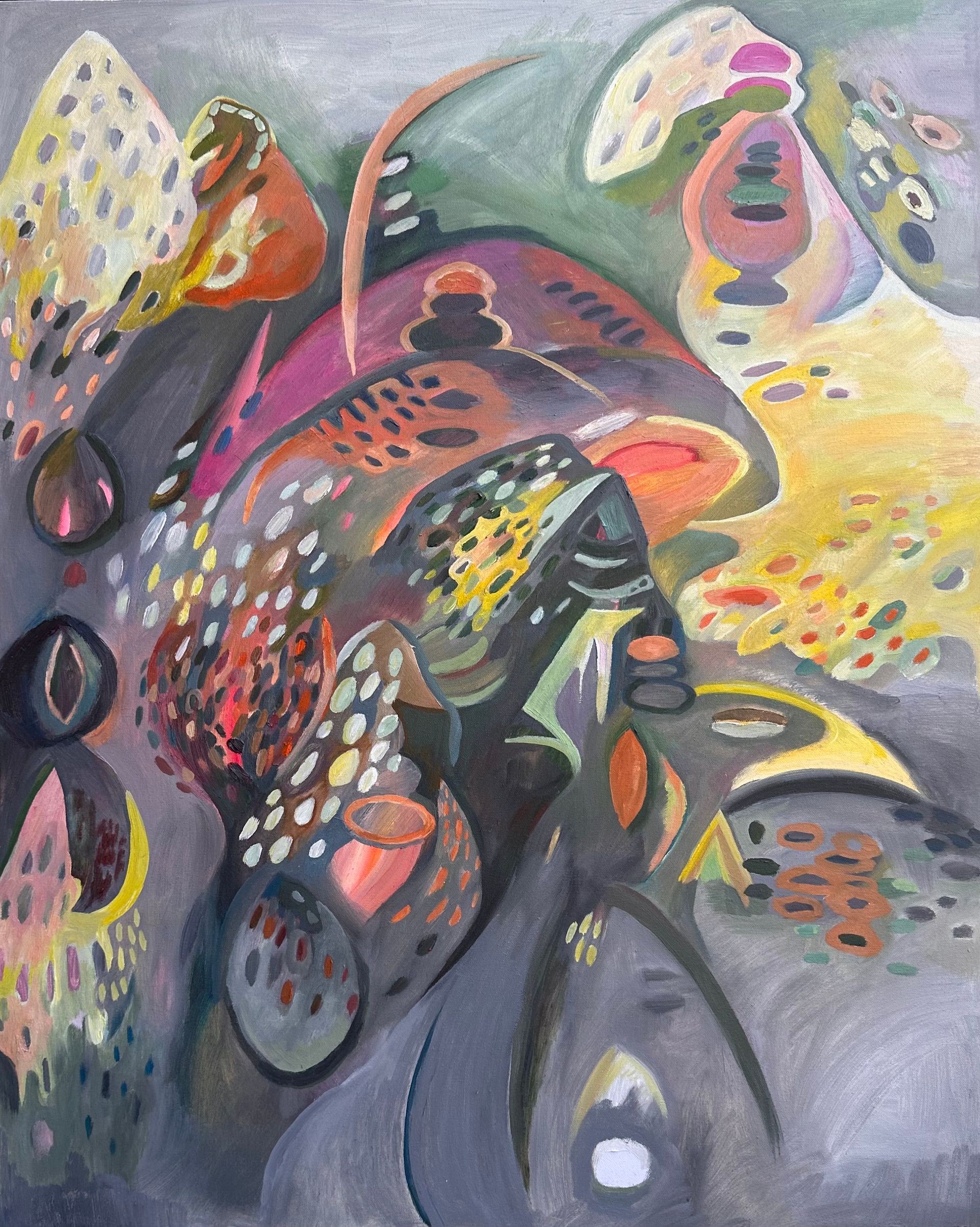 Екатерина Уварова (Картина, живопись - 
                  90 x 110 см) Точки. Горы