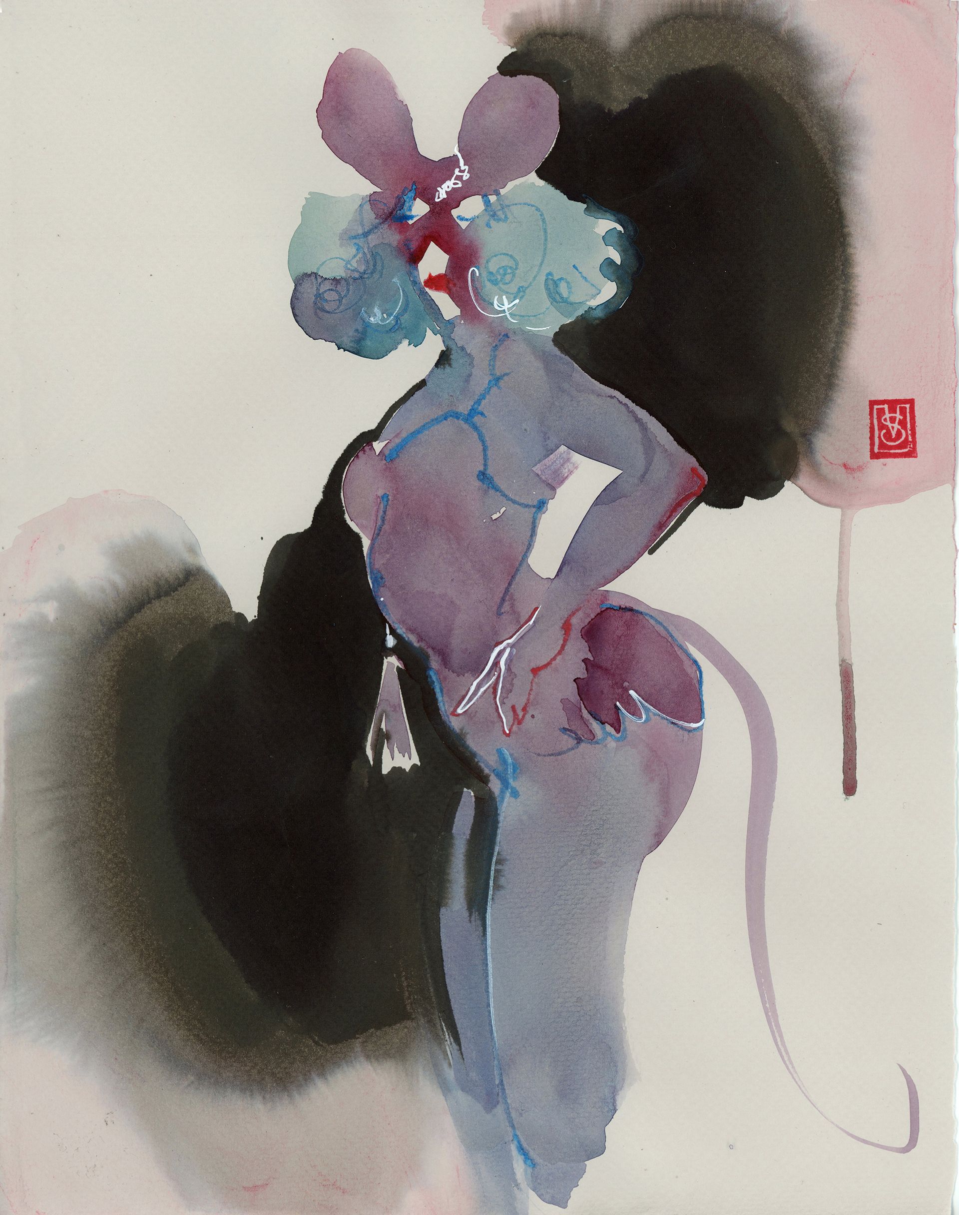 Виктория Севастьянова (Авторская графика - 
                  25 x 32 см) Бурлеск 008