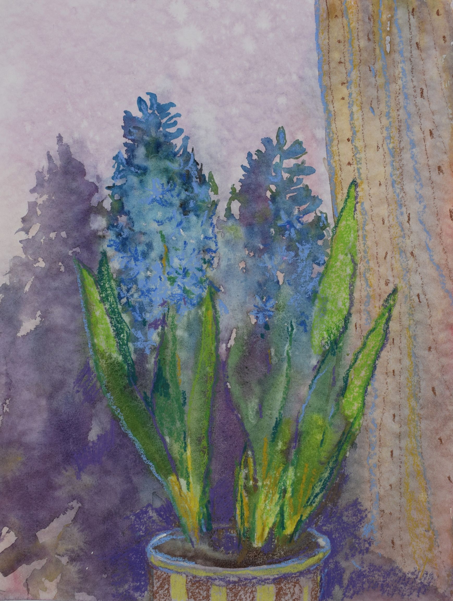 Елена Санина (Авторская графика - 
                  27 x 38 см) К весне