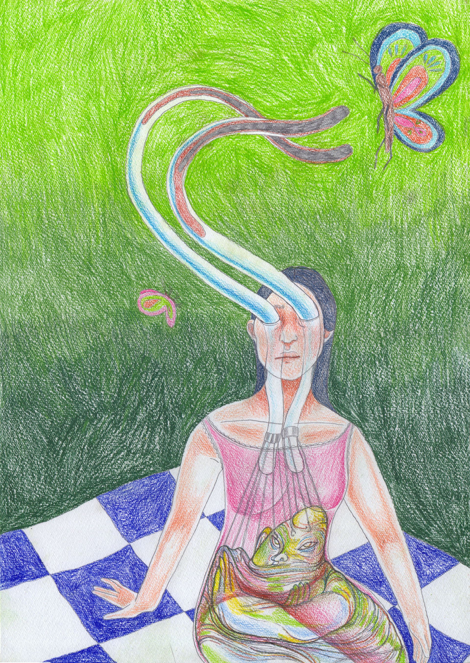 Оля Душкина (Авторская графика - 
                  29.7 x 42 см) Механизм расправления