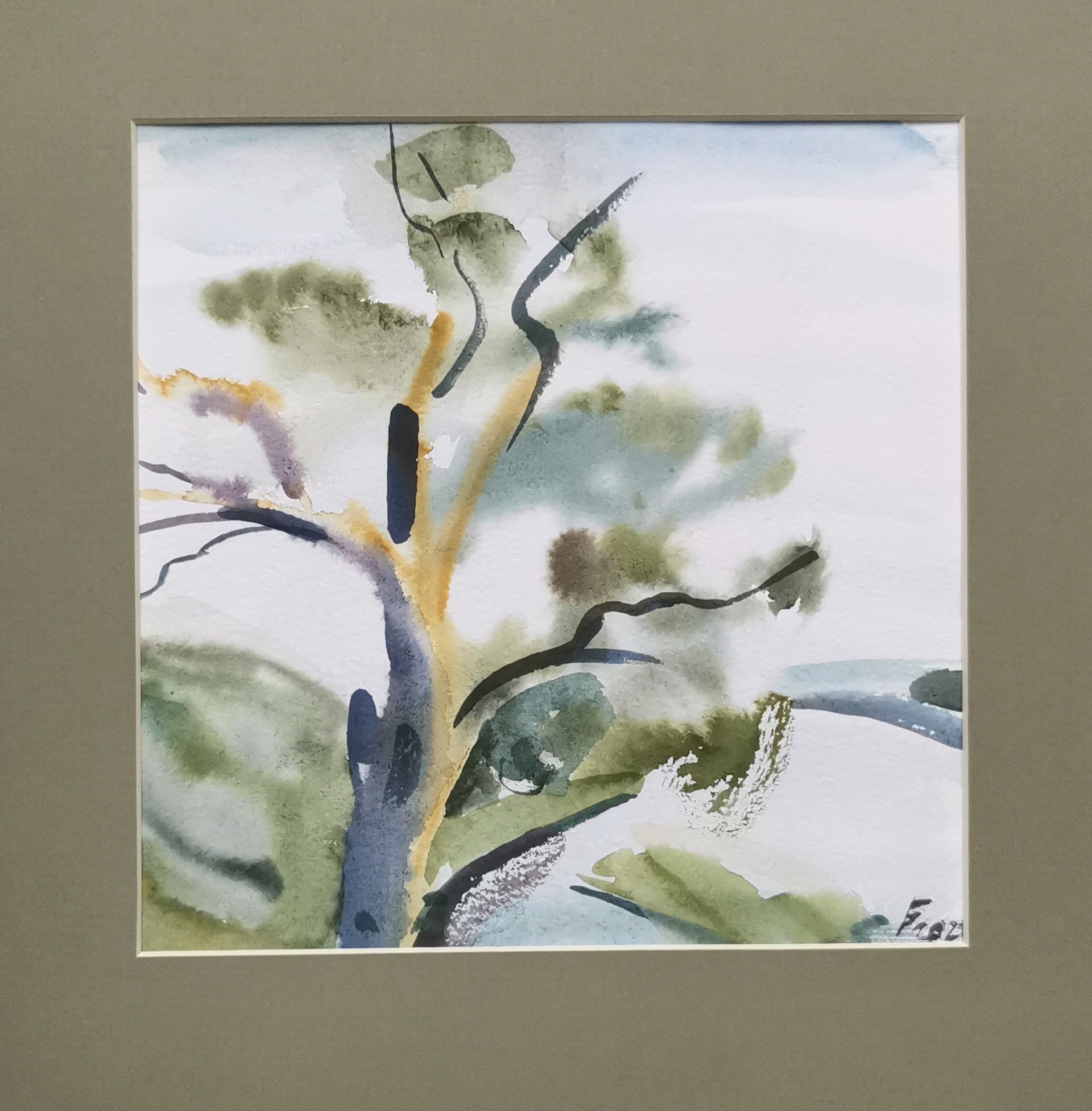 Регина Буглеева (Авторская графика - 
                  30 x 30 см) Берег реки