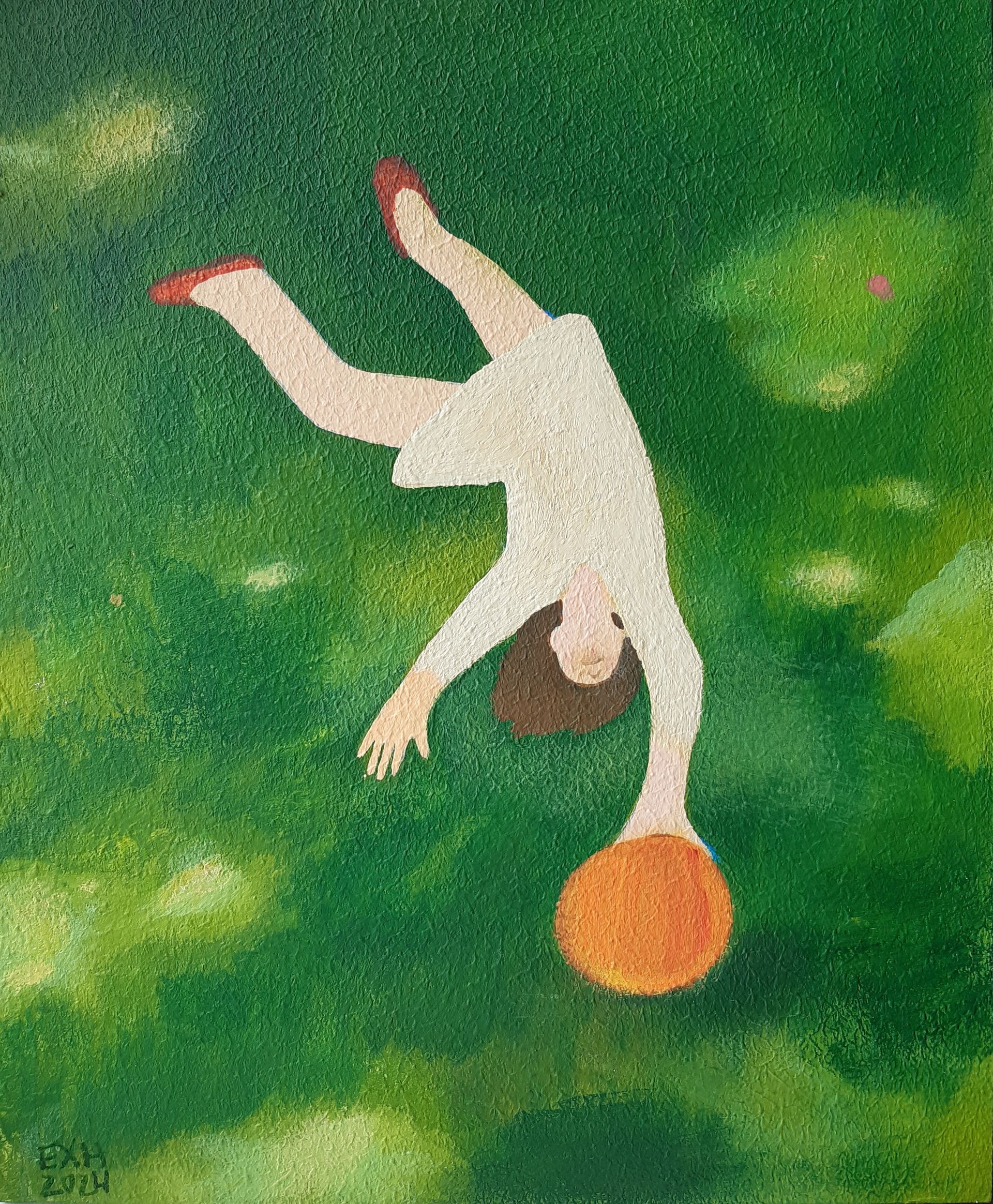 Елена Хасанова (Картина, живопись - 
                  28 x 33 см) Девочка в парке