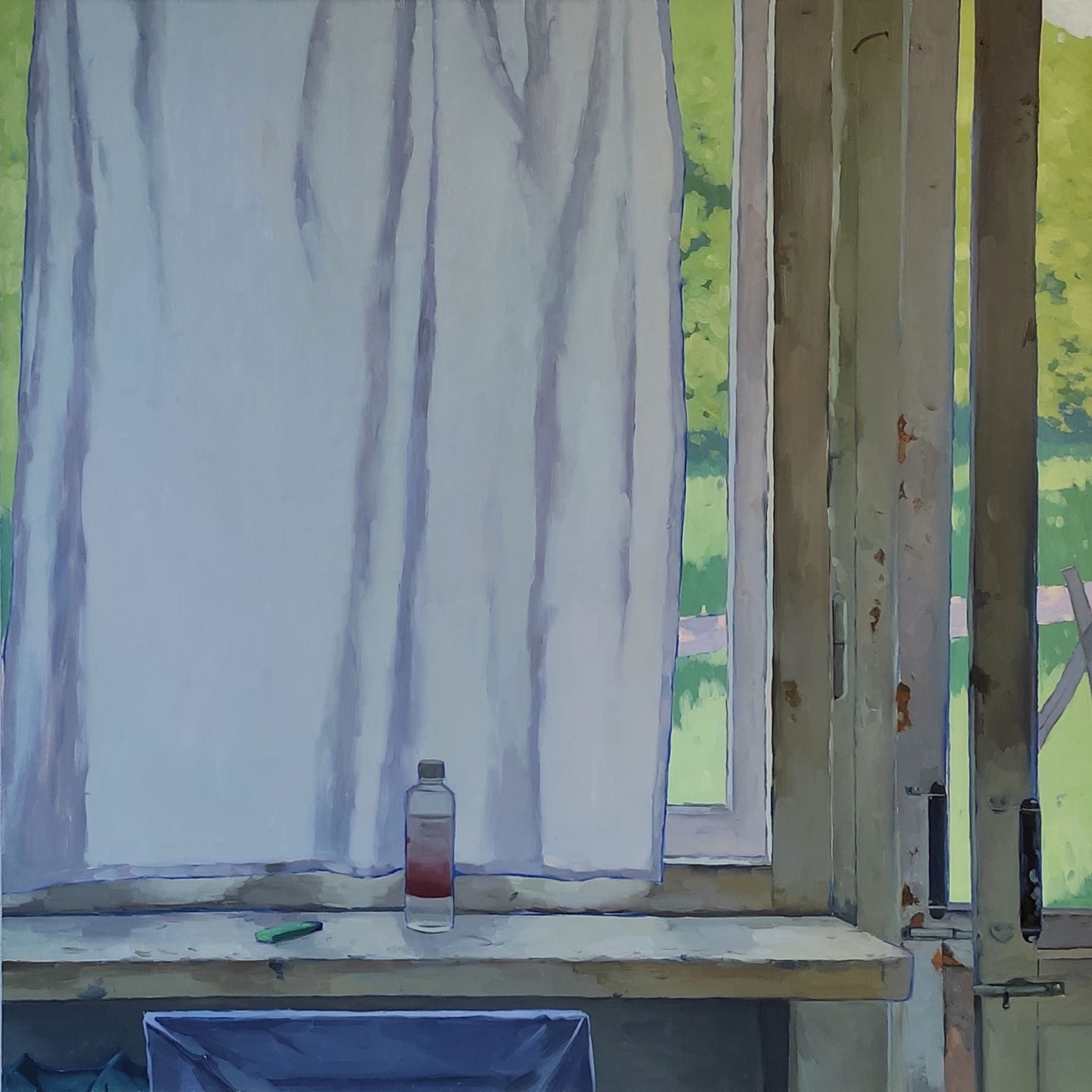 Илья Шанин (Картина, живопись - 
                  90 x 90 см) Окно в мастерской