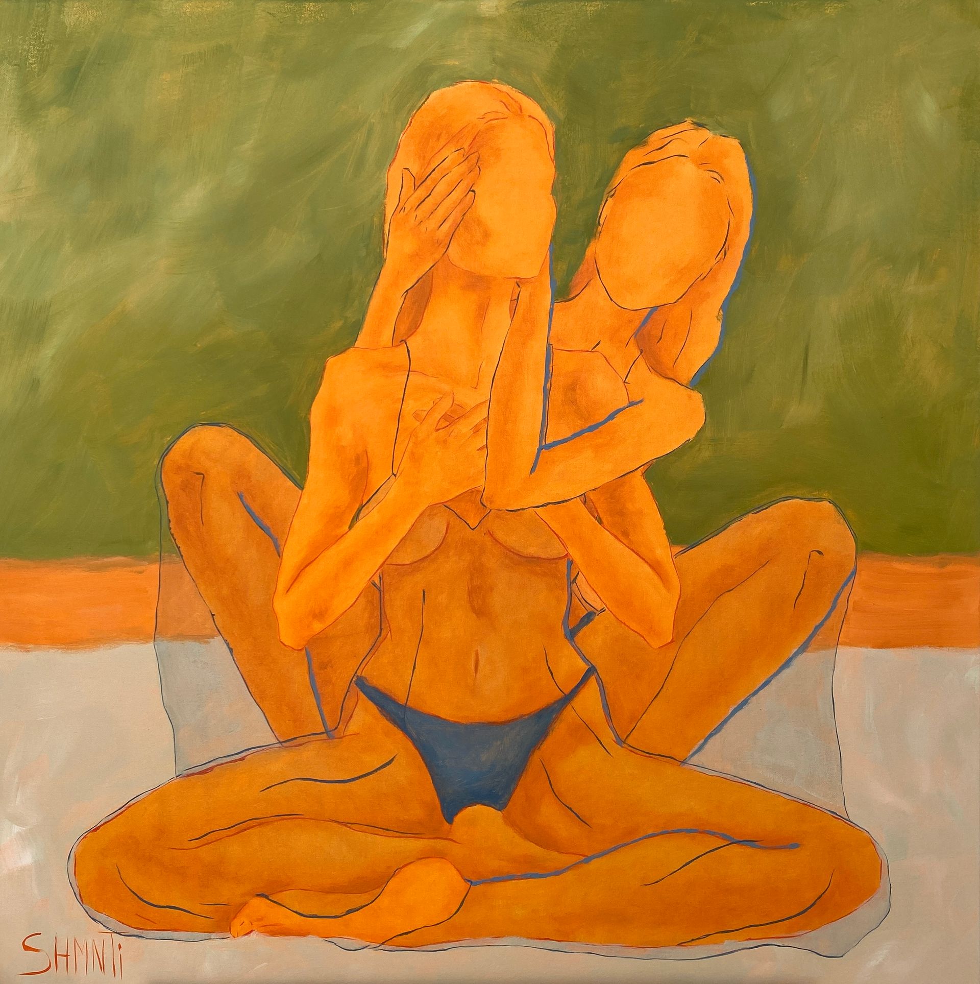 Shomina Ti (Картина, живопись - 
                  90 x 90 см) Слышать себя