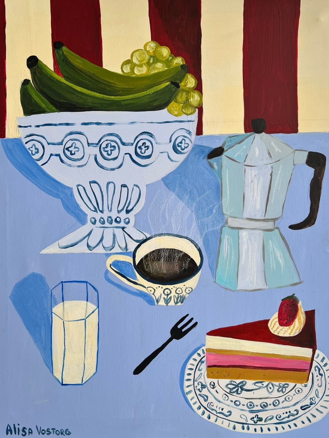 AlisaVostorg (Картина, живопись - 
                  50 x 60 см) Беззаботное утро выходного дня