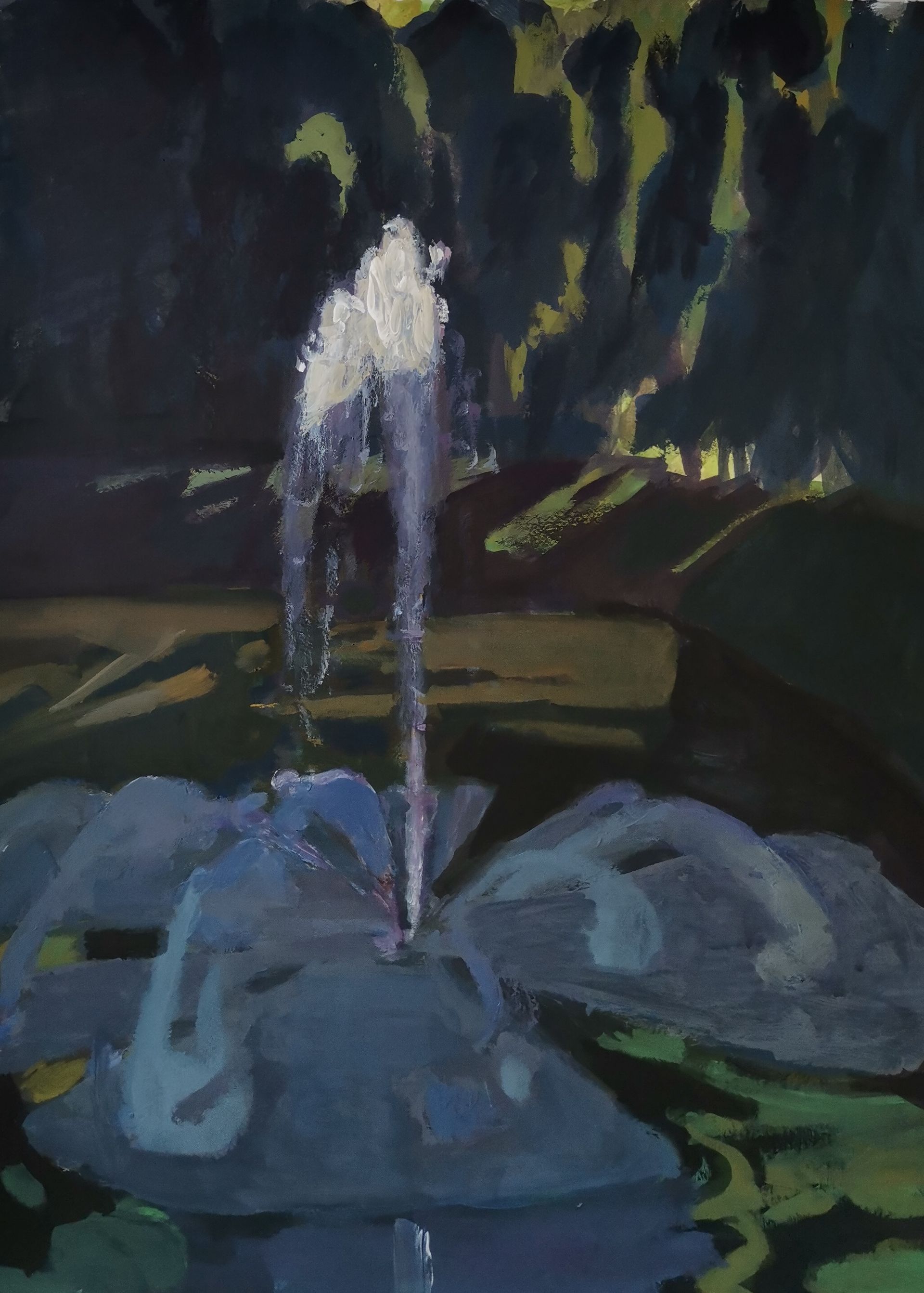 Ольга Семченко (Авторская графика - 
                  52 x 72 см) Фонтан в Лопатинском саду