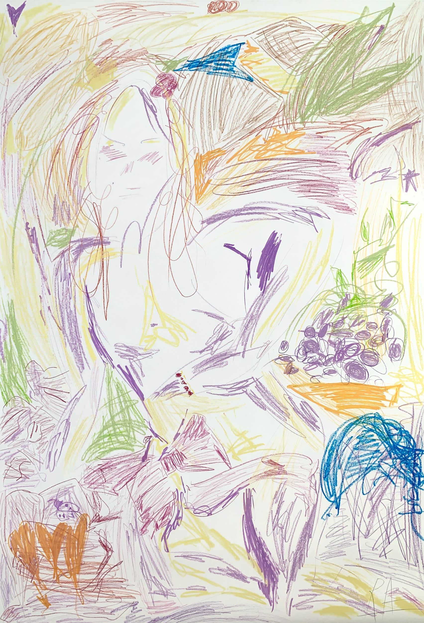 Алина Размахнина (Авторская графика - 
                  84.1 x 118.9 см) Амур и маленькая кошка