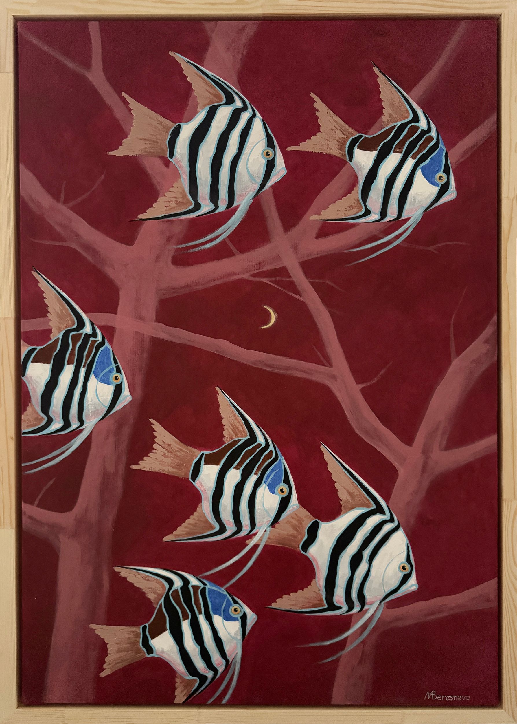 Марина Береснева (Картина, живопись - 
                  75 x 105 см) Бордовая река