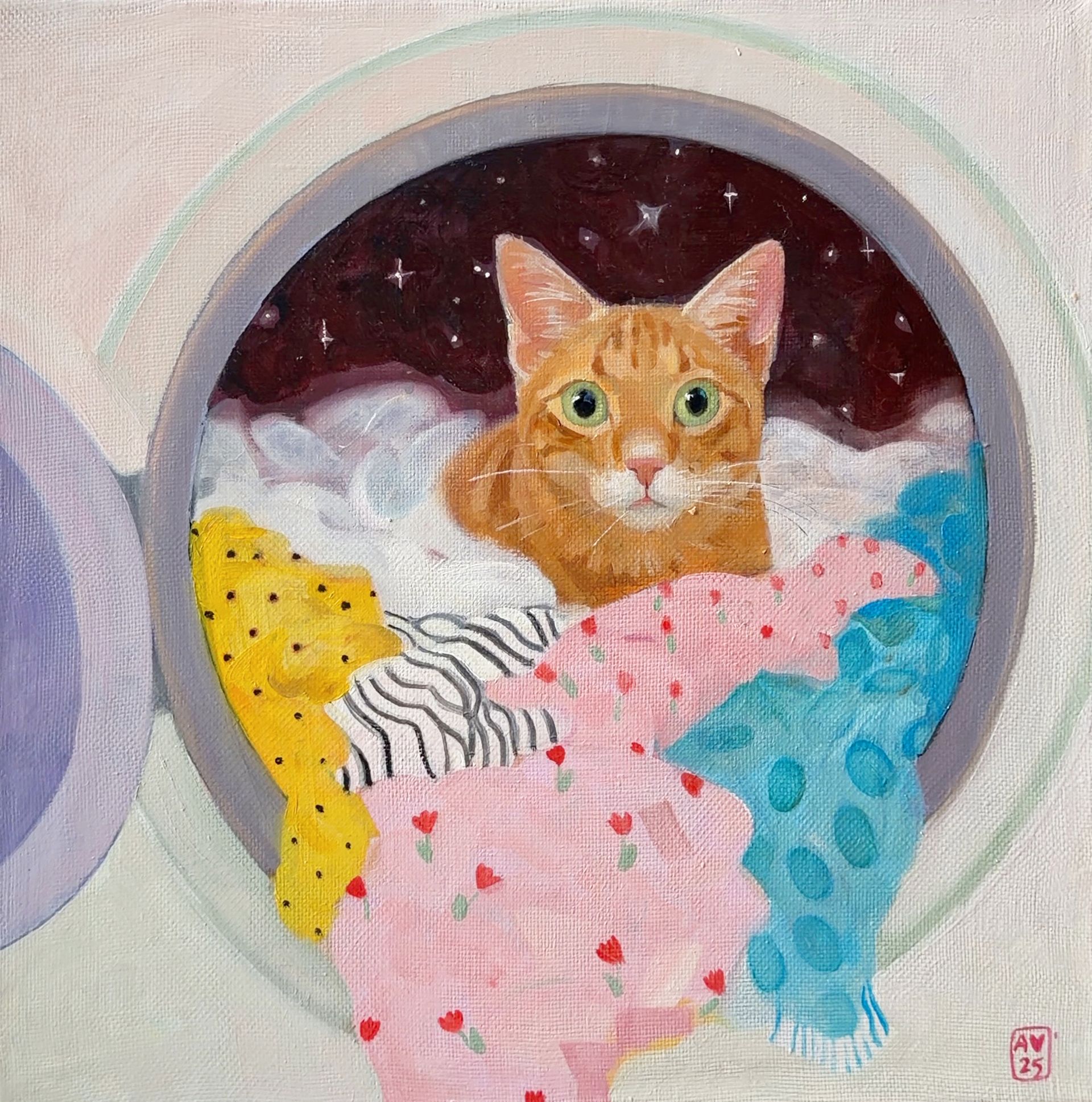 Александра Сергеева (Картина, живопись - 
                  35 x 35 см) Космонавт