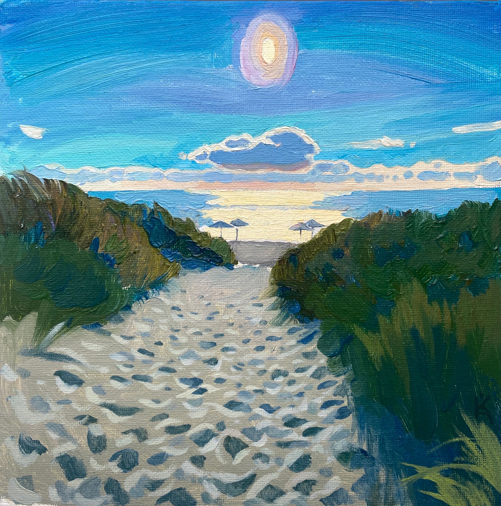 Алексей Кротов (Авторская графика - 
                  20 x 20 см) Выход к морю через дюны