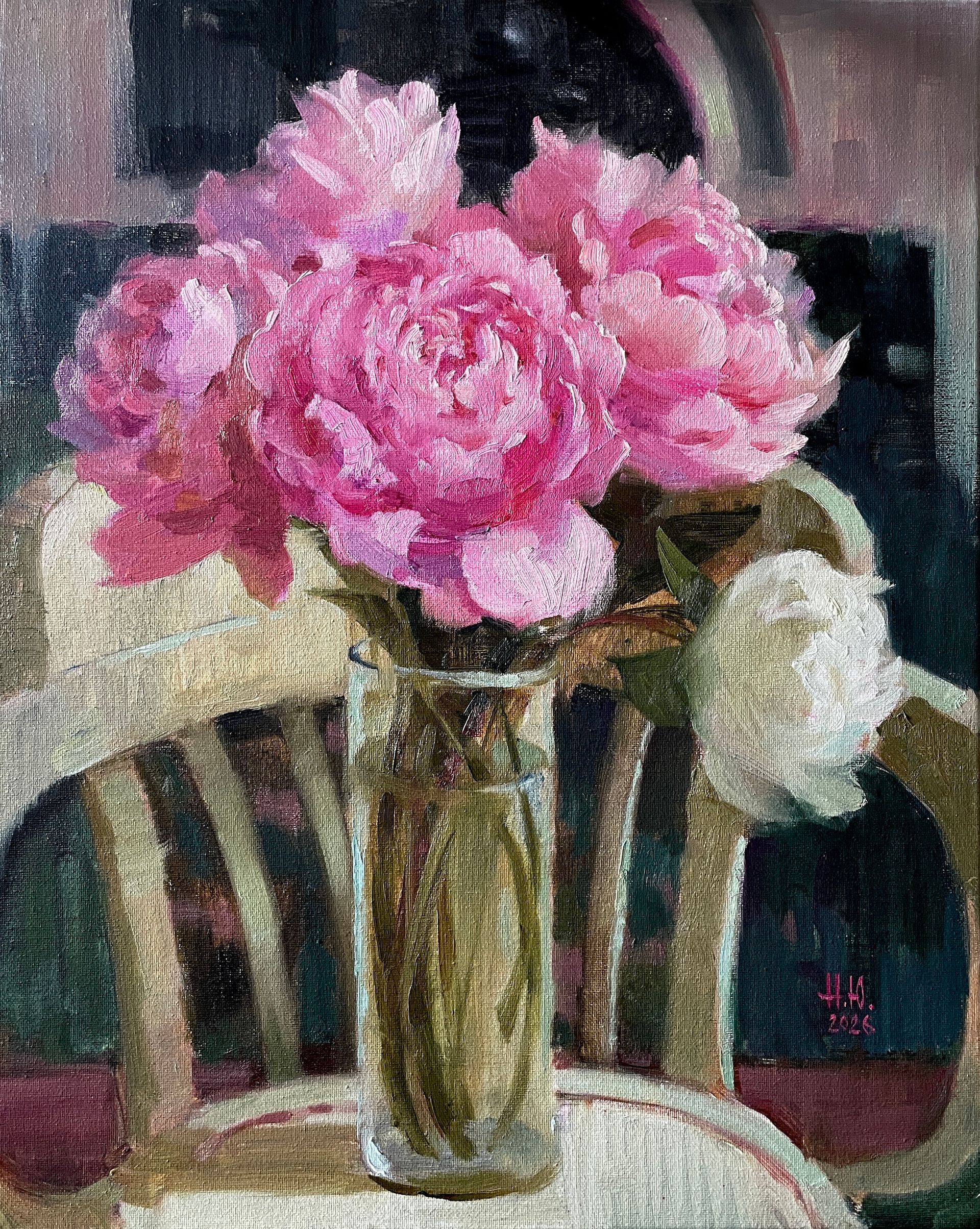 Юлия Непокрытая (Картина, живопись - 
                  40 x 50 см) Розовые гости