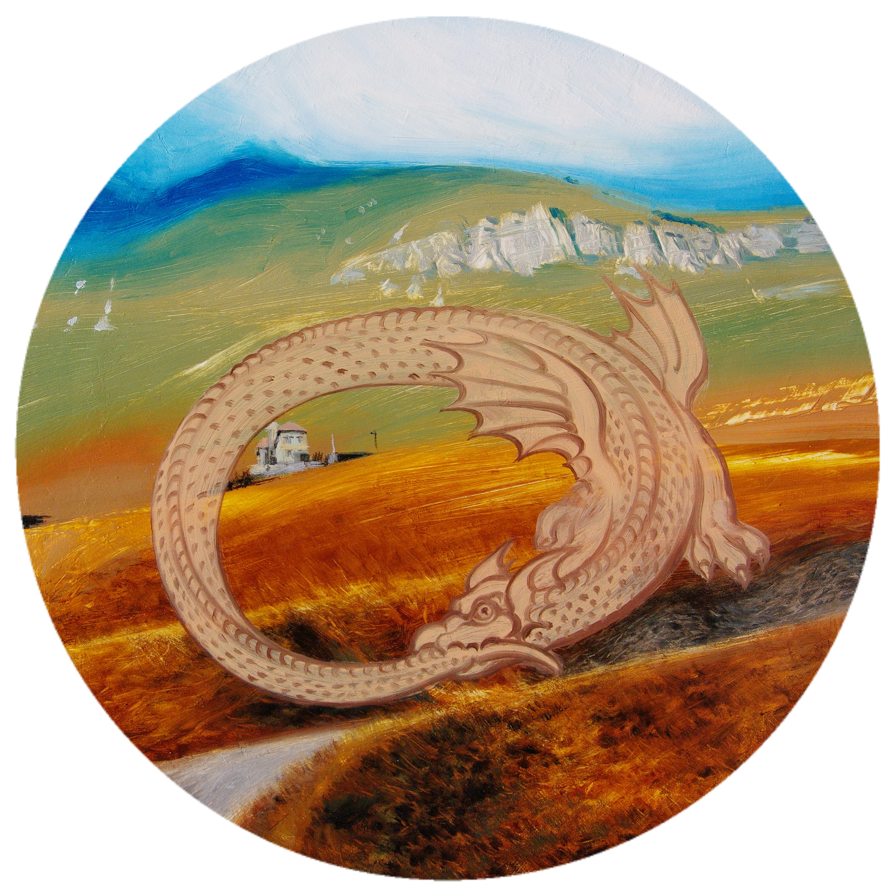 Алан Хатагты (Картина, живопись - 
                  40 x 40 см) Пейзаж с Уроборосом (Бесконечность)