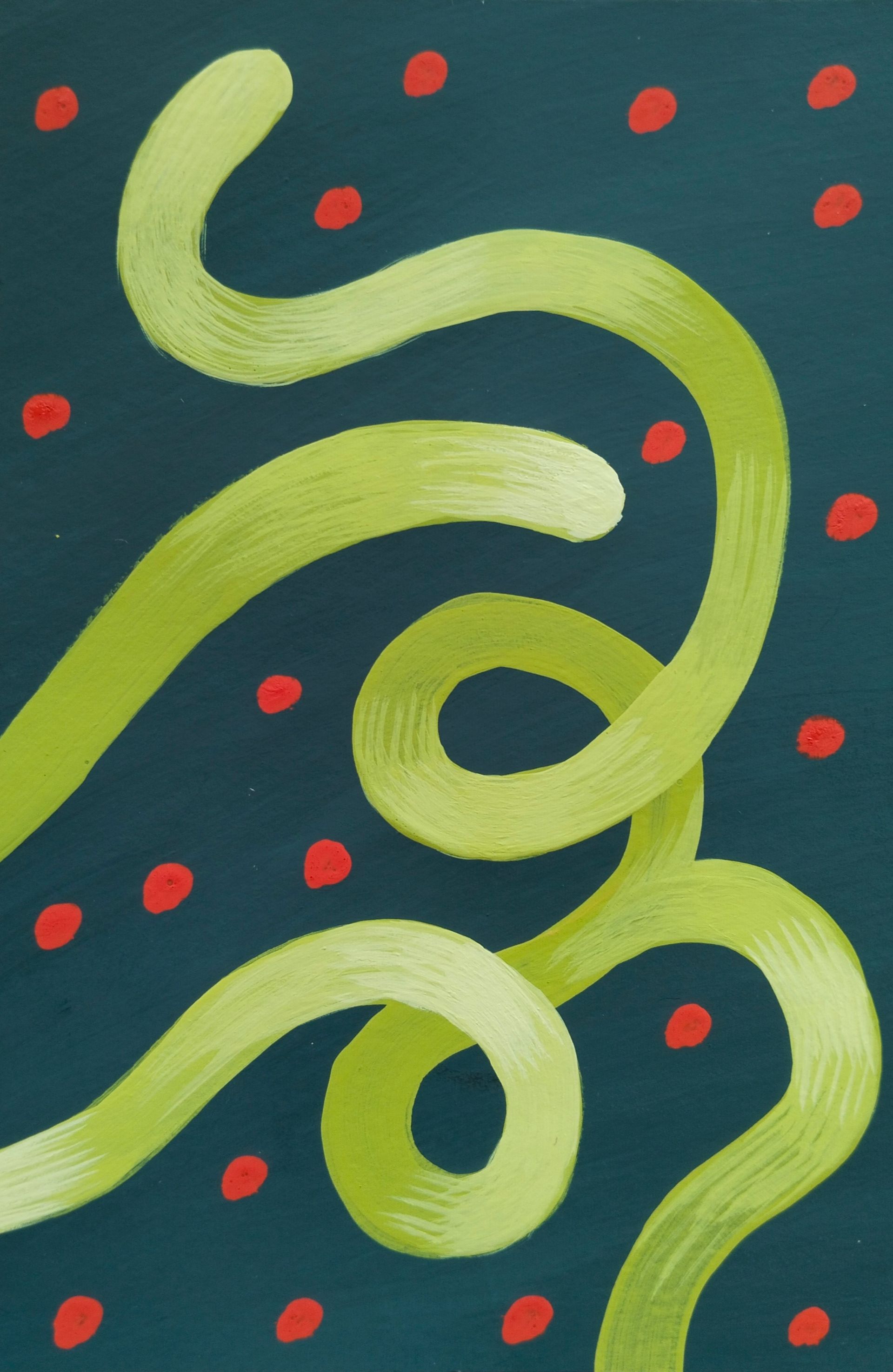 Екатерина Попченко (Авторская графика - 
                  10 x 15 см) Lines.pattern.green
