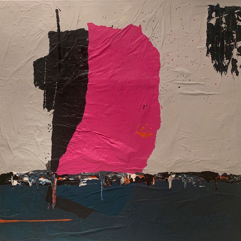 Lika Mellow (Картина, живопись - 
                  170 x 170 см) Композиция с розовым