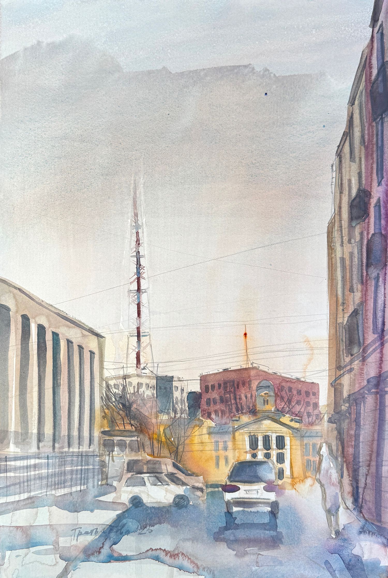 Юлия Третьякова (Авторская графика - 
                  38 x 56 см) Серый день