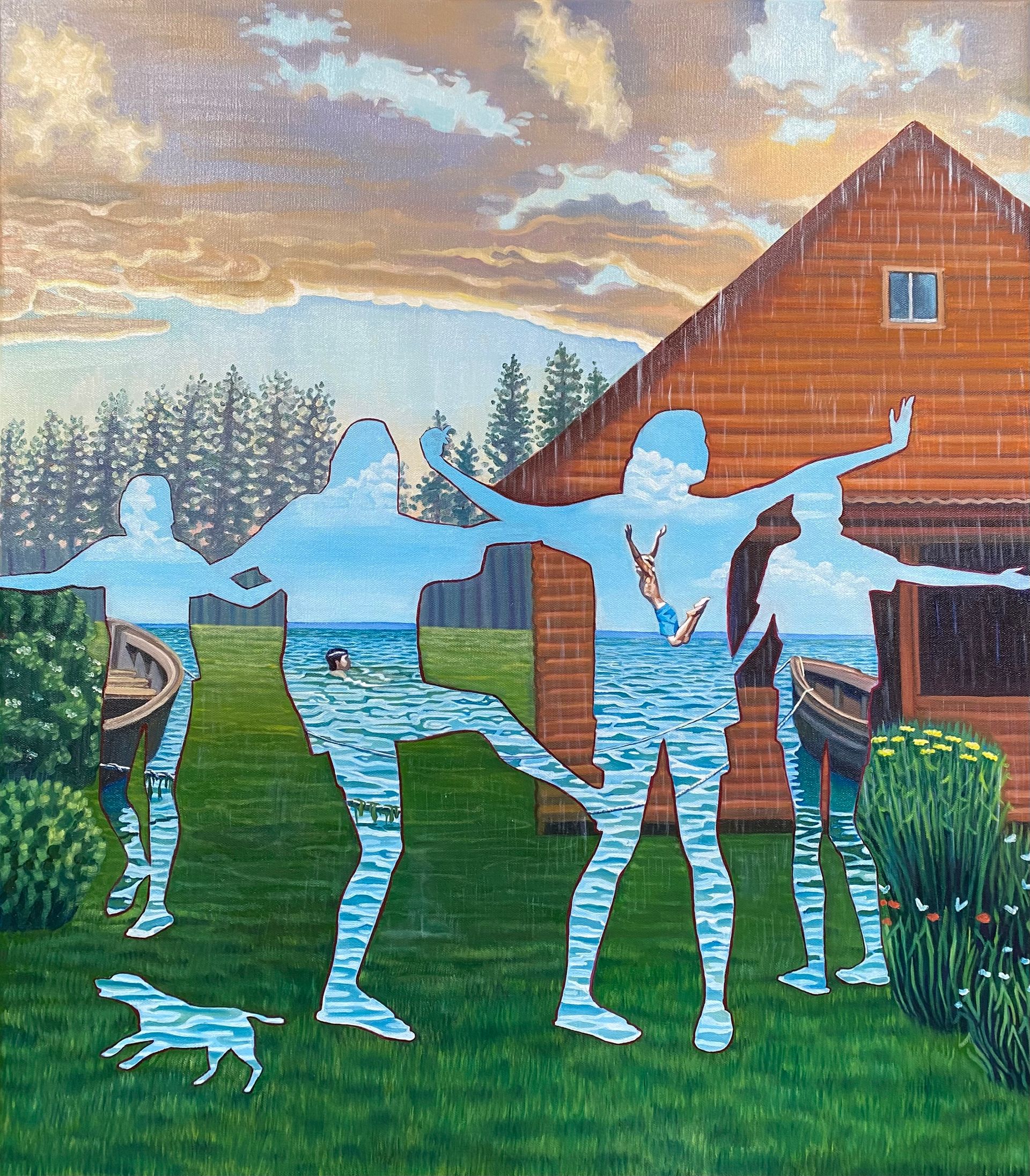 Елена Зима (Картина, живопись - 
                  70 x 80 см) Море внутри и снеба