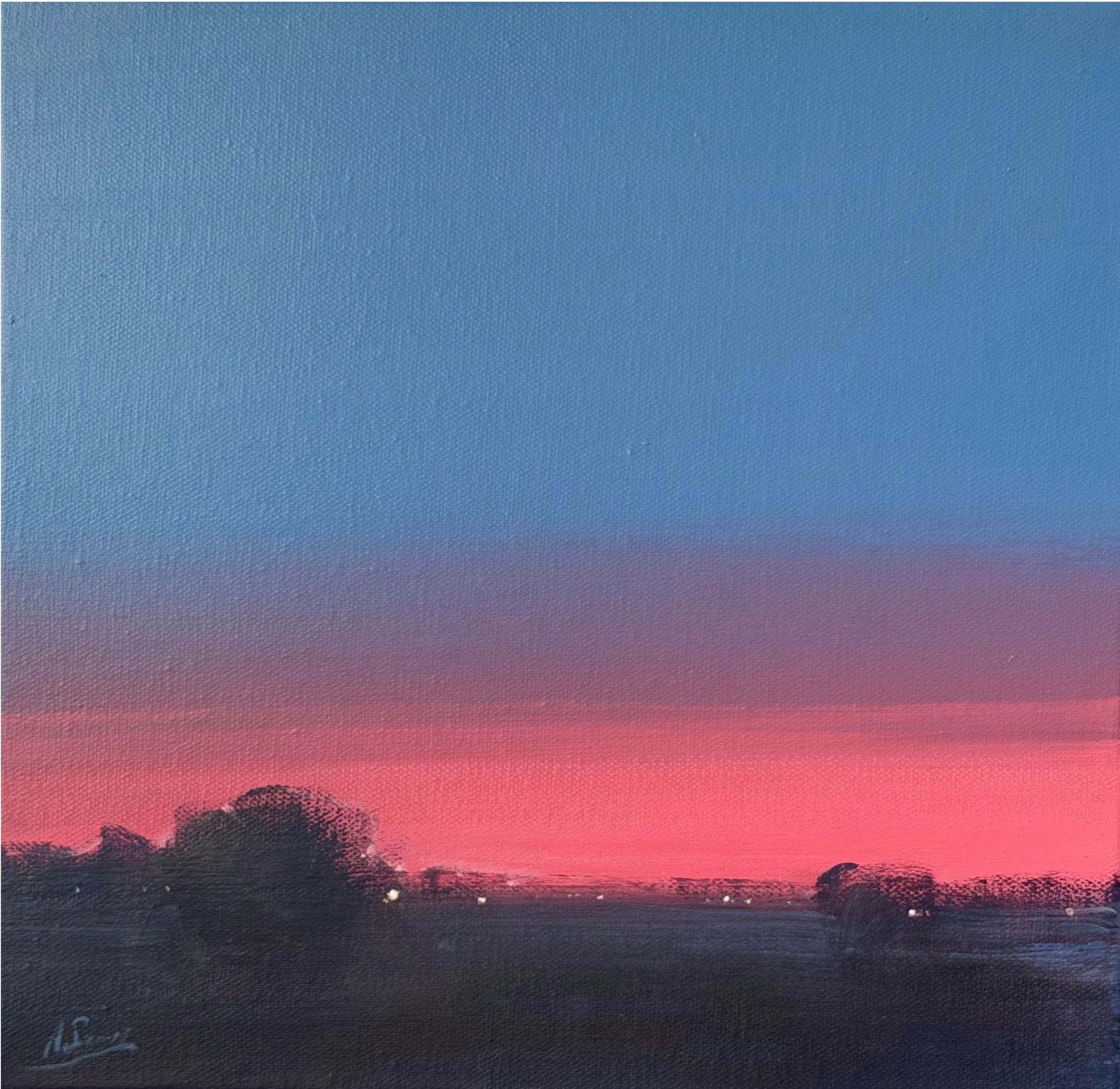 Александра Савина (Картина, живопись - 
                  30 x 30 см) Малиновый закат
