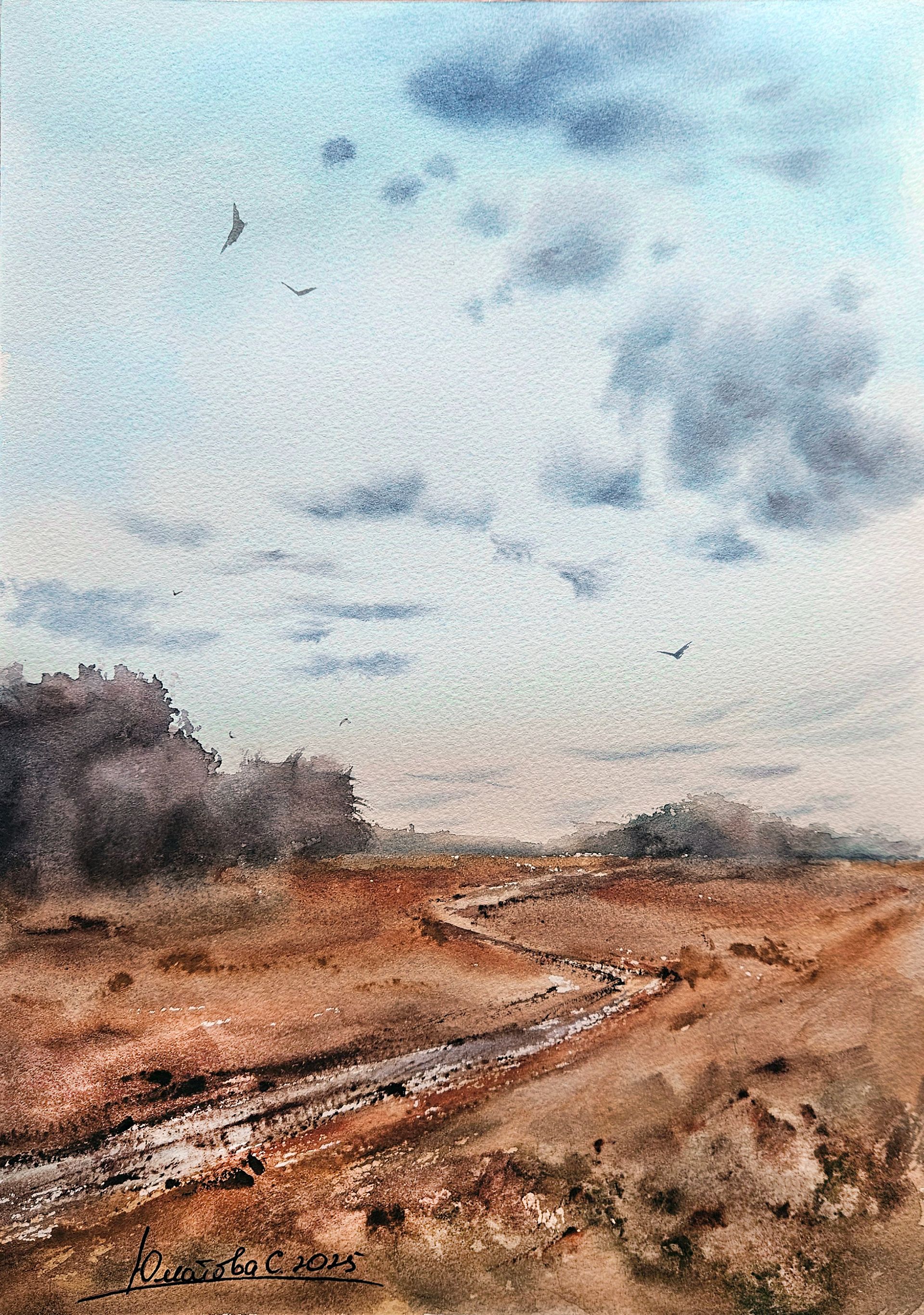 Светлана Юматова (Авторская графика - 
                  26 x 36 см) По дороге к морю