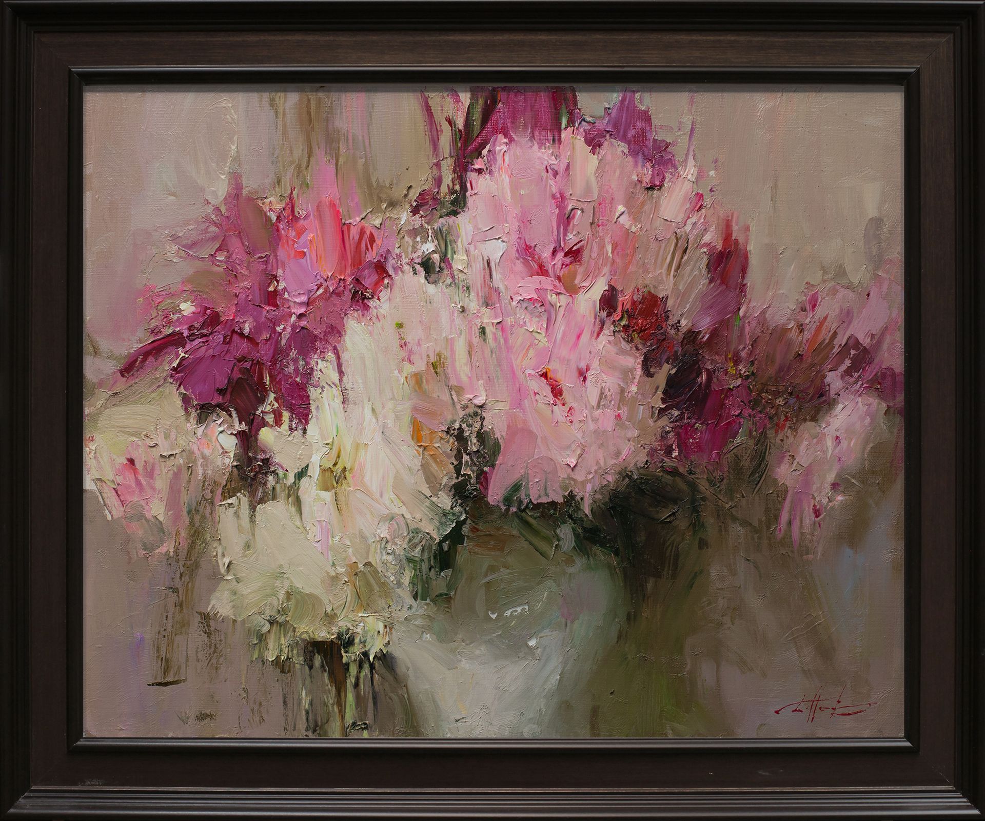 Евгений Бурцев (Картина, живопись - 
                  60 x 50 см) Пионовая композиция 26-6