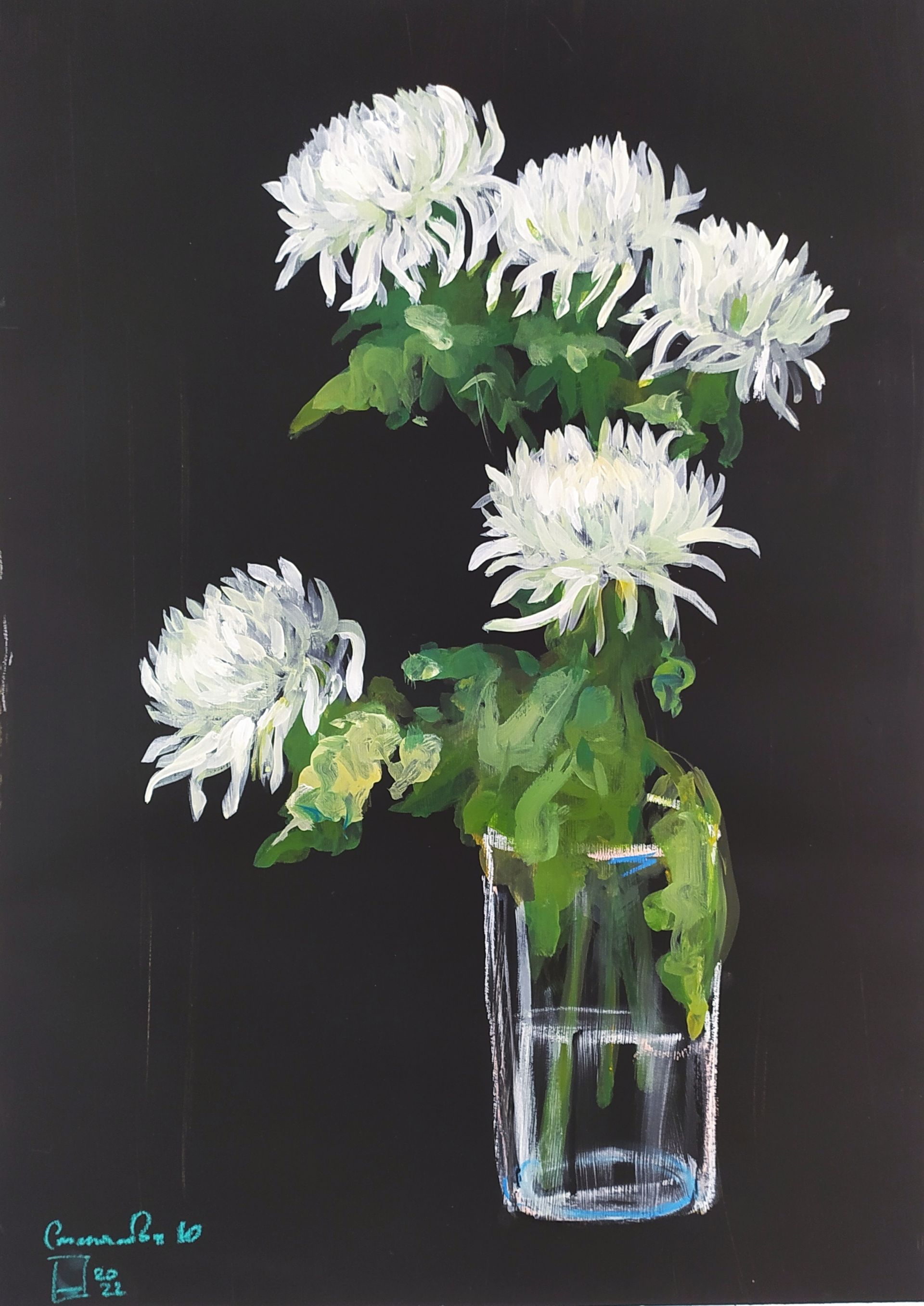 Юля Степанова (Картина, живопись - 
                  42 x 59 см) Хризантемы