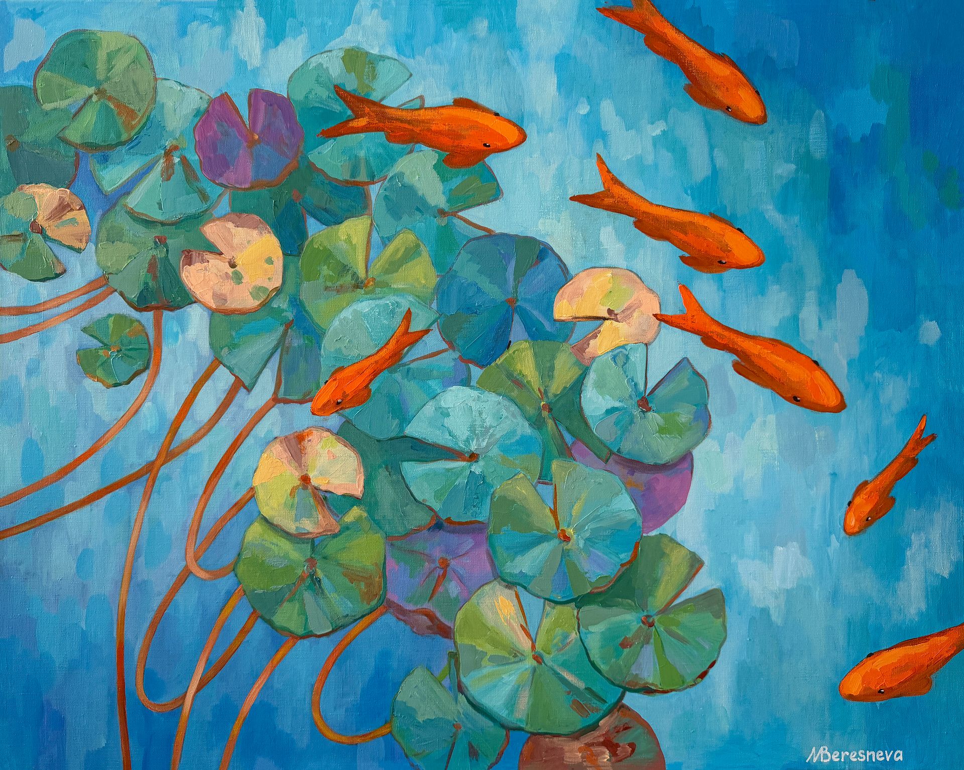 Марина Береснева (Картина, живопись - 
                  100 x 80 см) Голубой рассвет