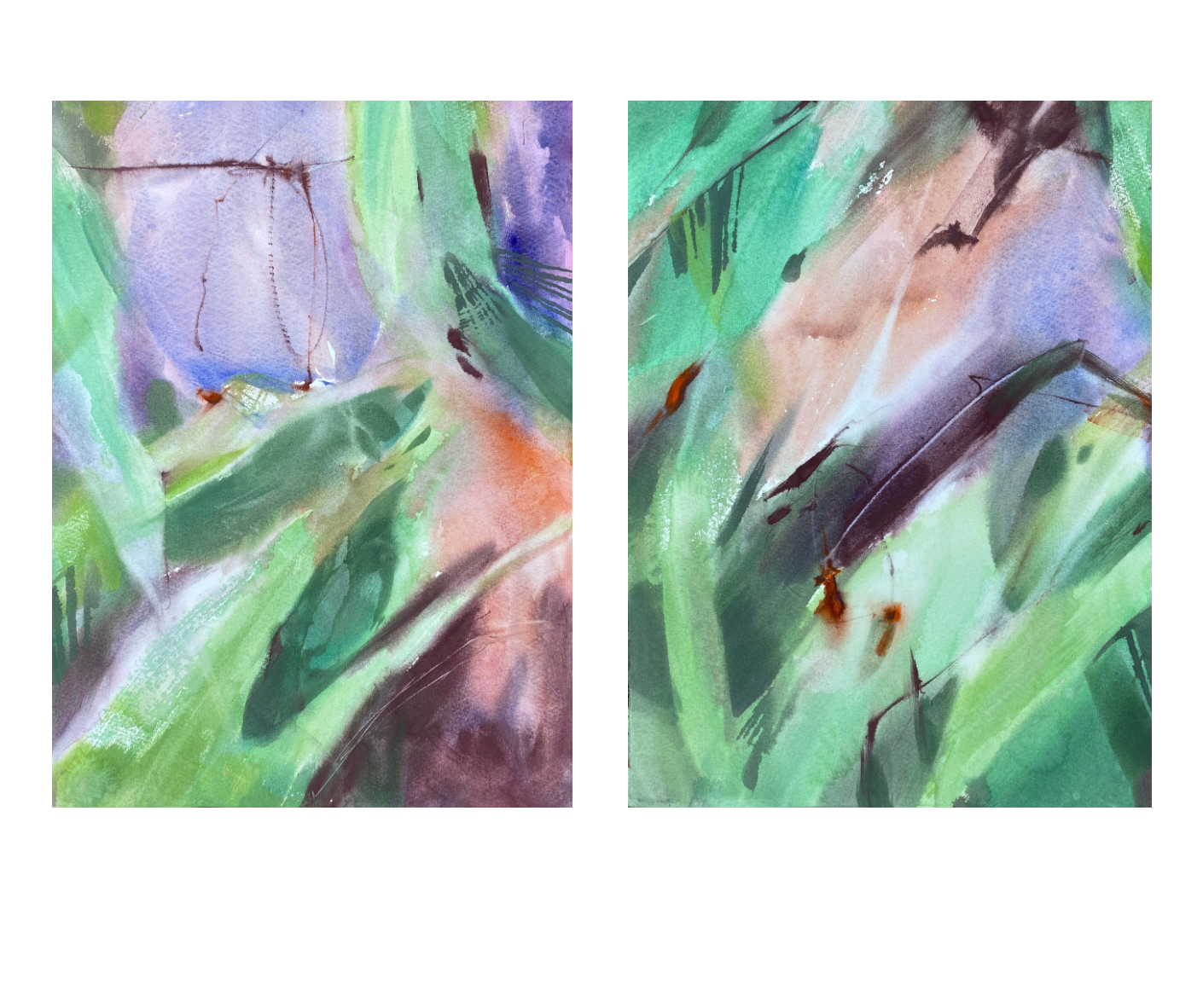 Анна Богинская (Авторская графика - 
                  56 x 38 см) Диптих "Южный вечер"