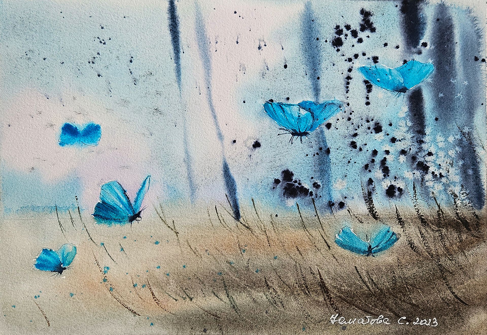 Светлана Юматова (Авторская графика - 
                  28 x 18 см) Полет вдохновения