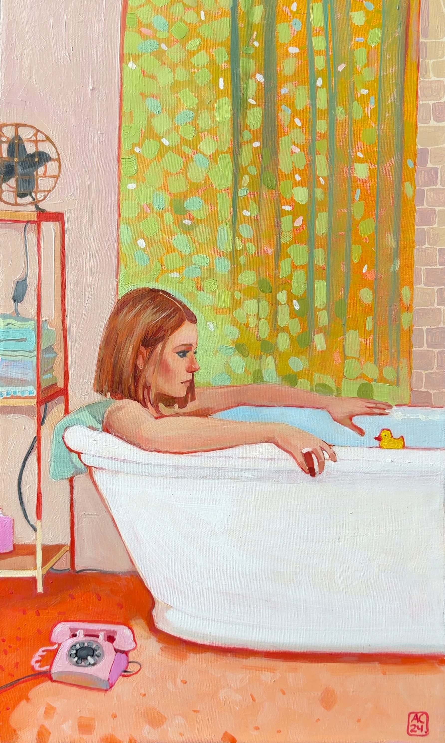 Александра Сергеева (Картина, живопись - 
                  30 x 50 см) Марго Тененбаум в ванной