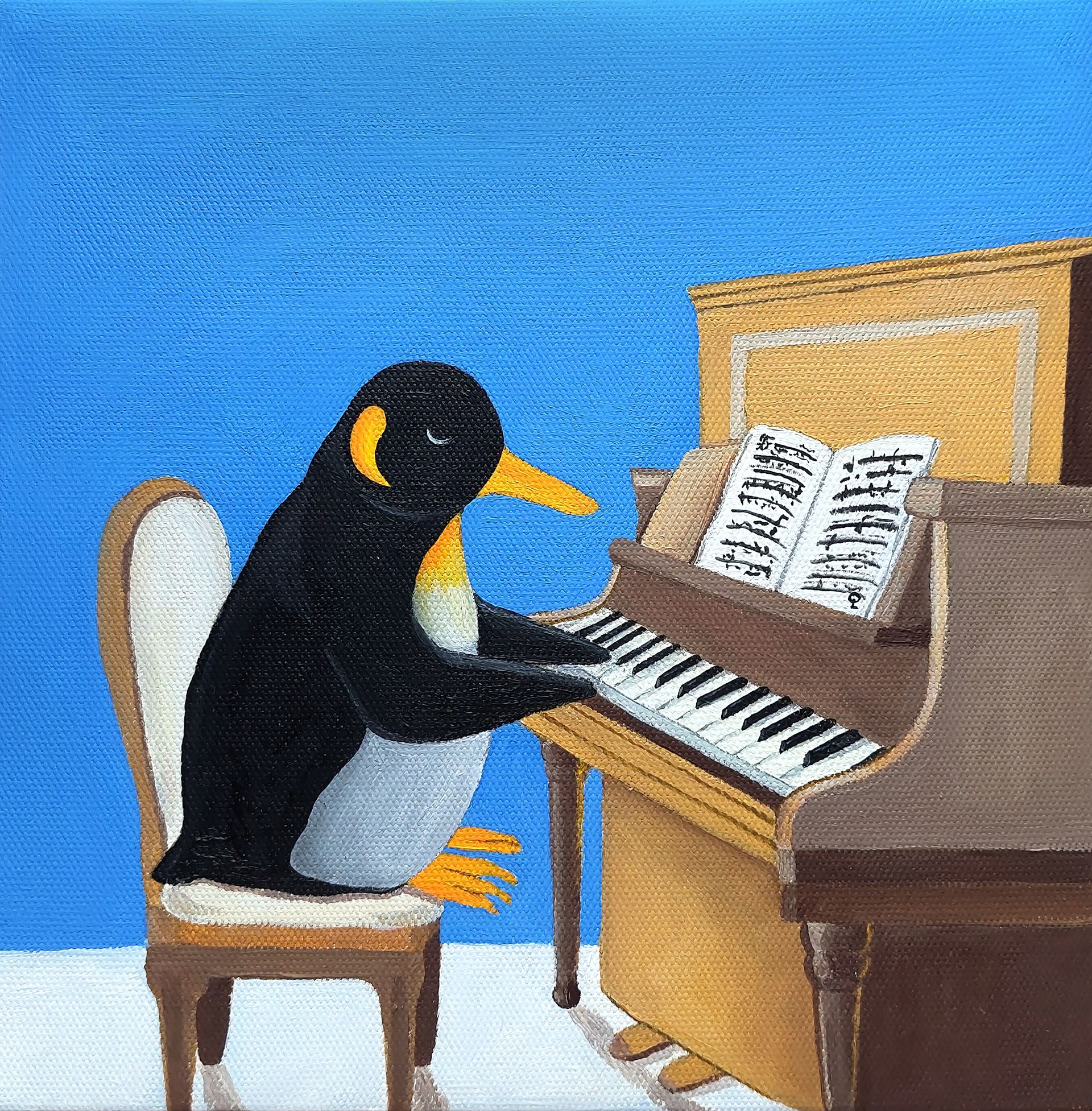 Оливия Лем (Картина, живопись - 
                  20 x 20 см) Музыкант