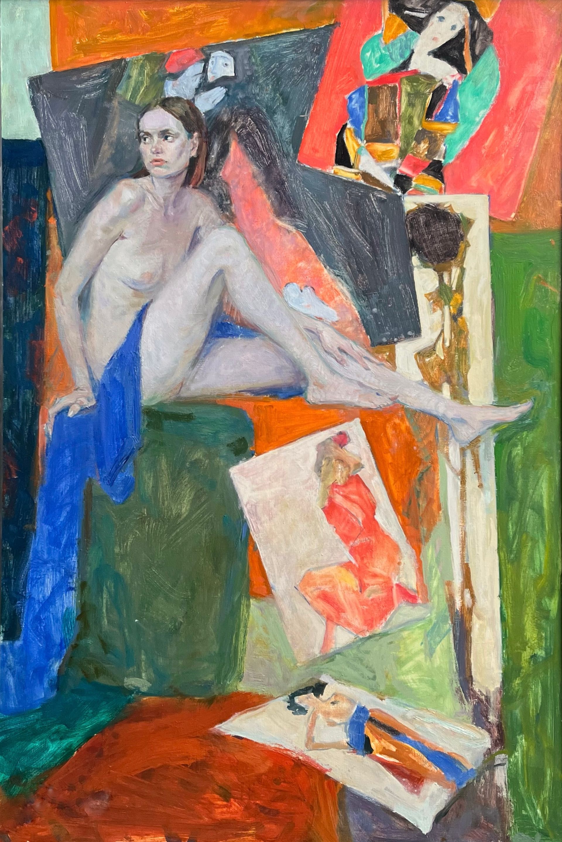 Мария Волкова (Картина, живопись - 
                  80 x 120 см) В мастерской Эгона Шиле
