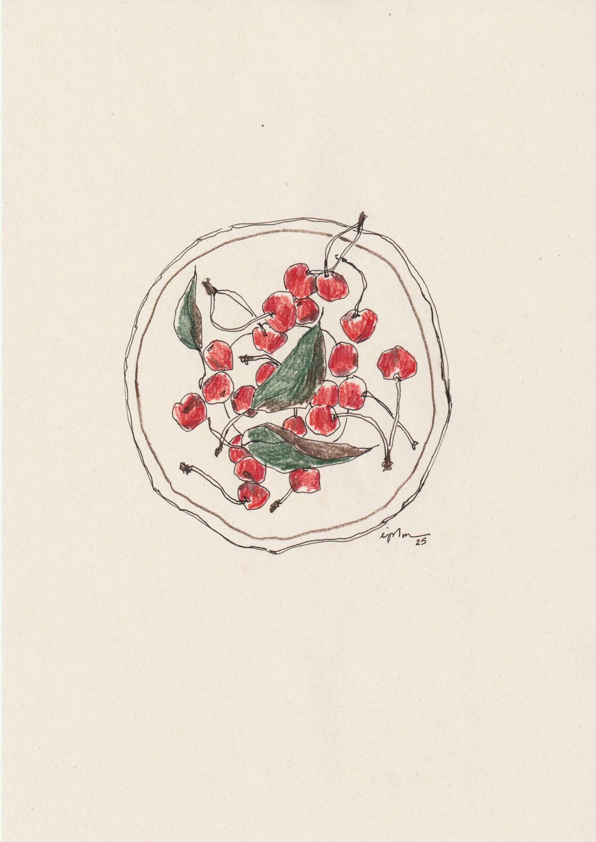 Виктория Зарецкая (embrassé par la muse) (Авторская графика - 
                  21 x 29.7 см) Cerise