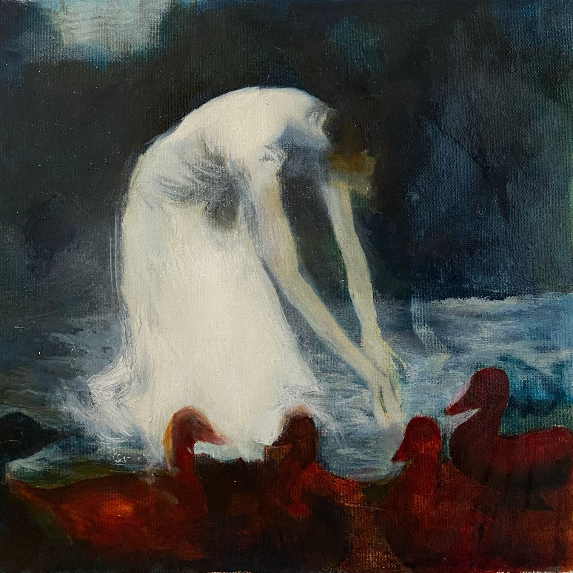 Елена Троянская (Картина, живопись - 
                  40 x 40 см) Зрители