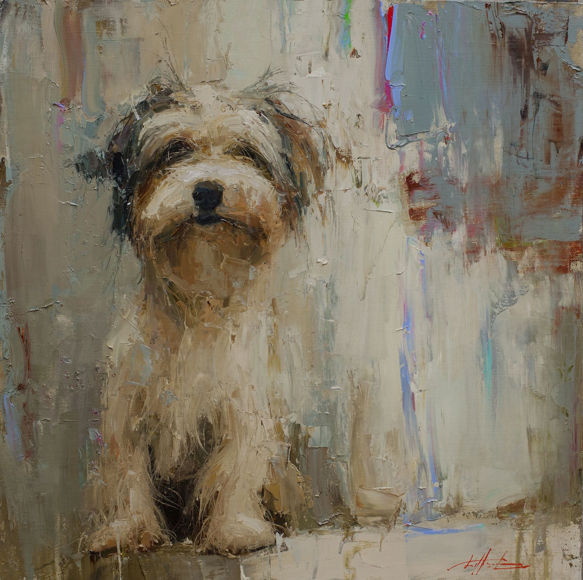 Евгений Бурцев (Картина, живопись - 
                  50 x 50 см) Сосед