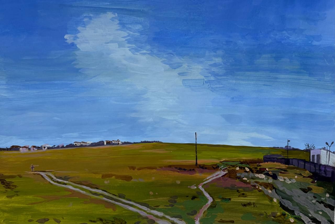 Алена Сокольникова (Авторская графика - 
                  40 x 58 см) Геленджик. Дорога на дамбу