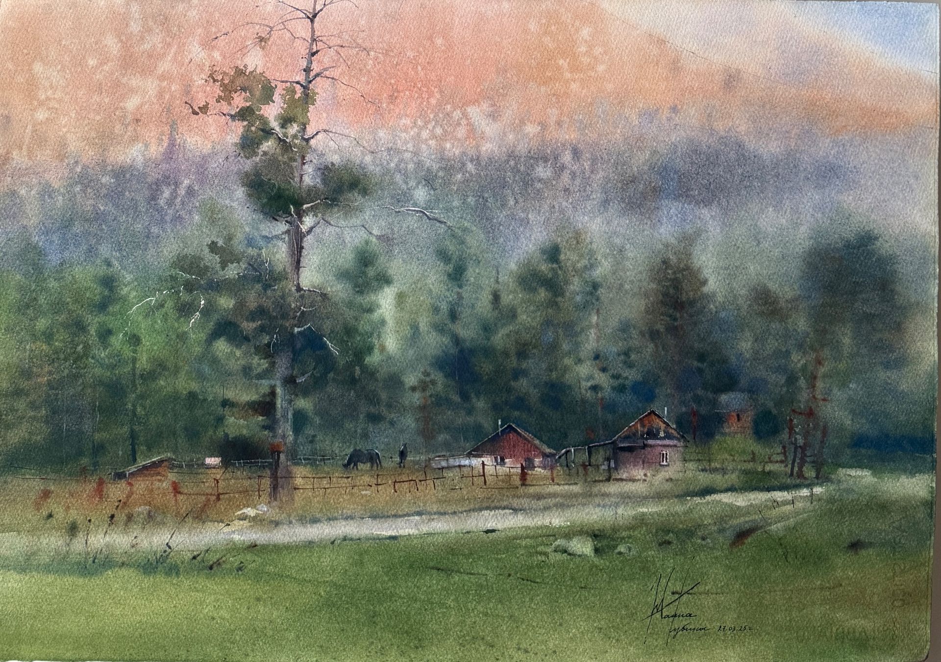 Жанна Губина (Авторская графика - 
                  56 x 38 см) Софийские поляны