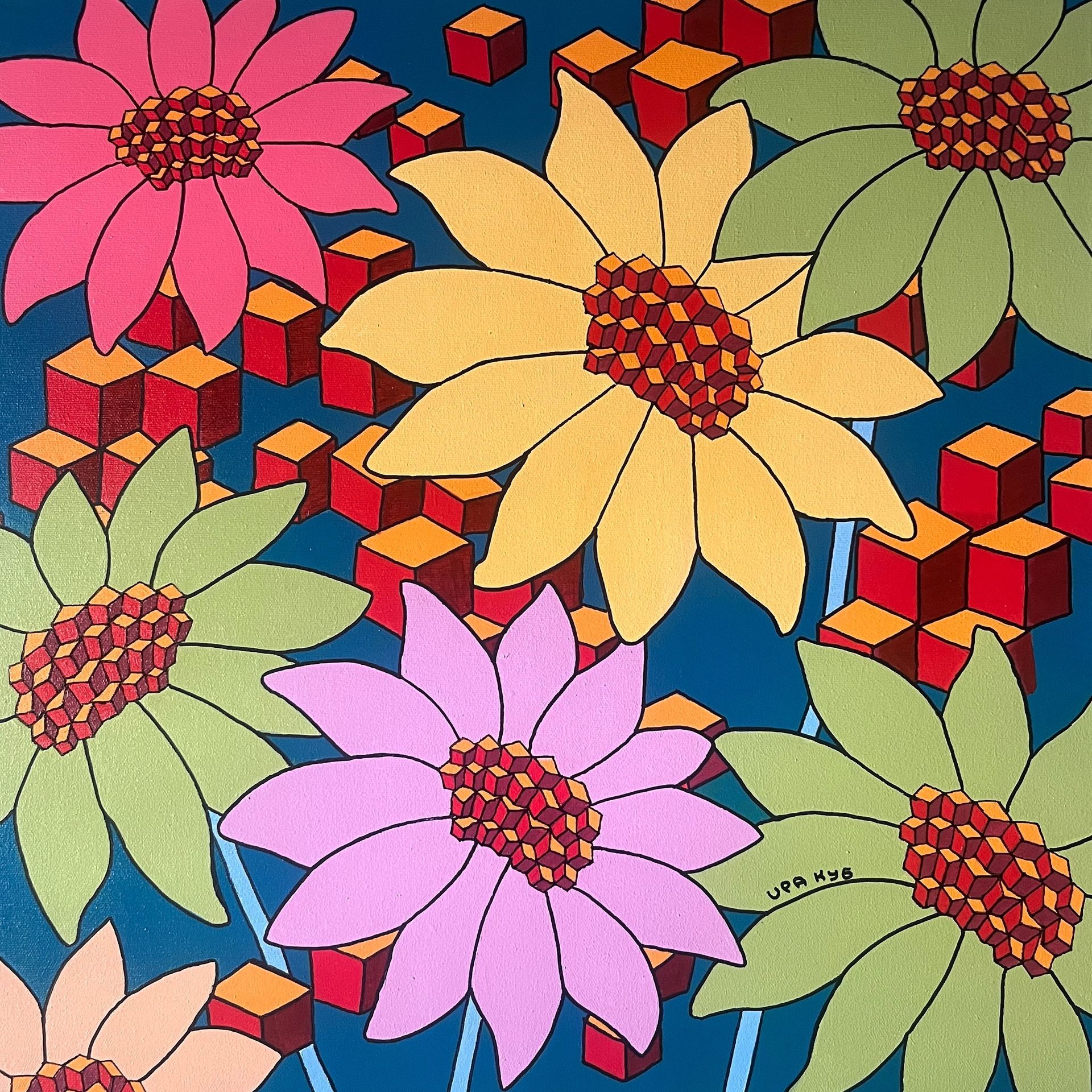 Ира Куб (Картина, живопись - 
                  60 x 60 см) Цветы и ягоды