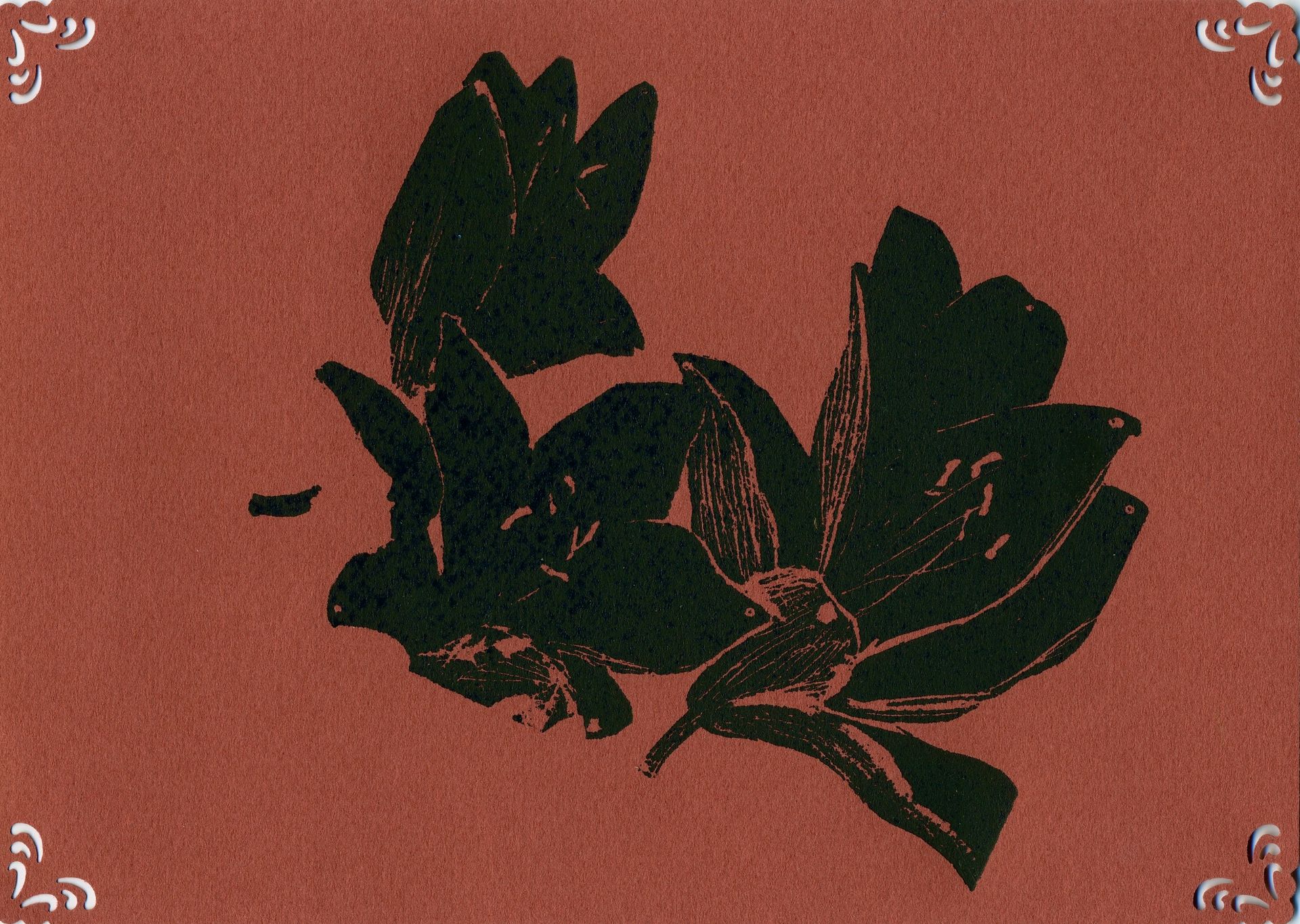 Алина Буглеева (Графика печатная - 
                  20 x 15 см) Lilies terracotta