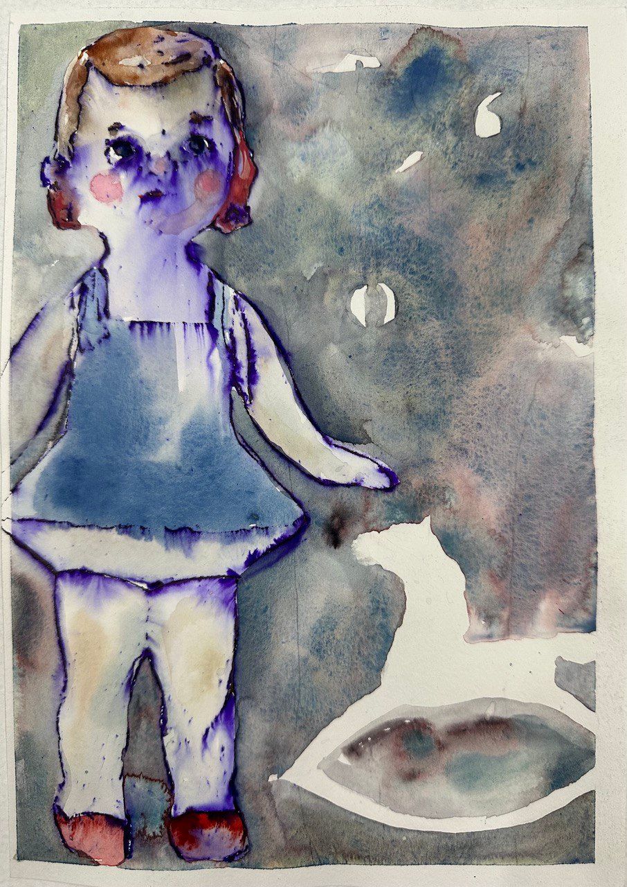 Кристина Пуршина (Авторская графика - 
                  20 x 30 см) Что-то странное происходит