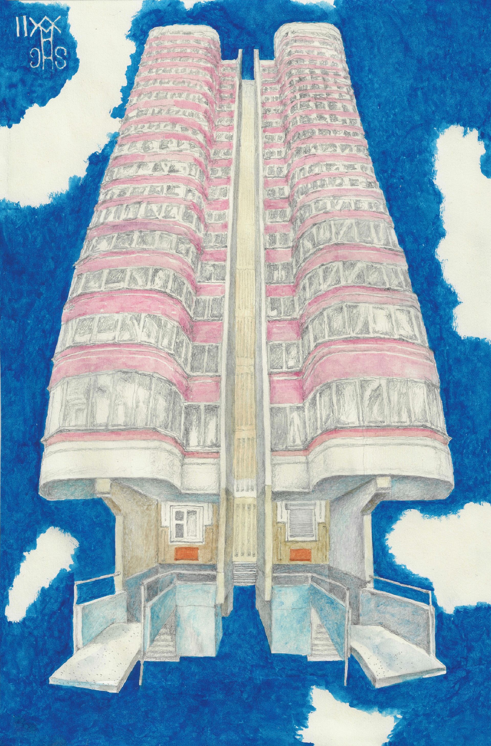 Егор Щаблыкин (Авторская графика - 
                  21 x 29 см) Графическая серия "Воздушные замки"