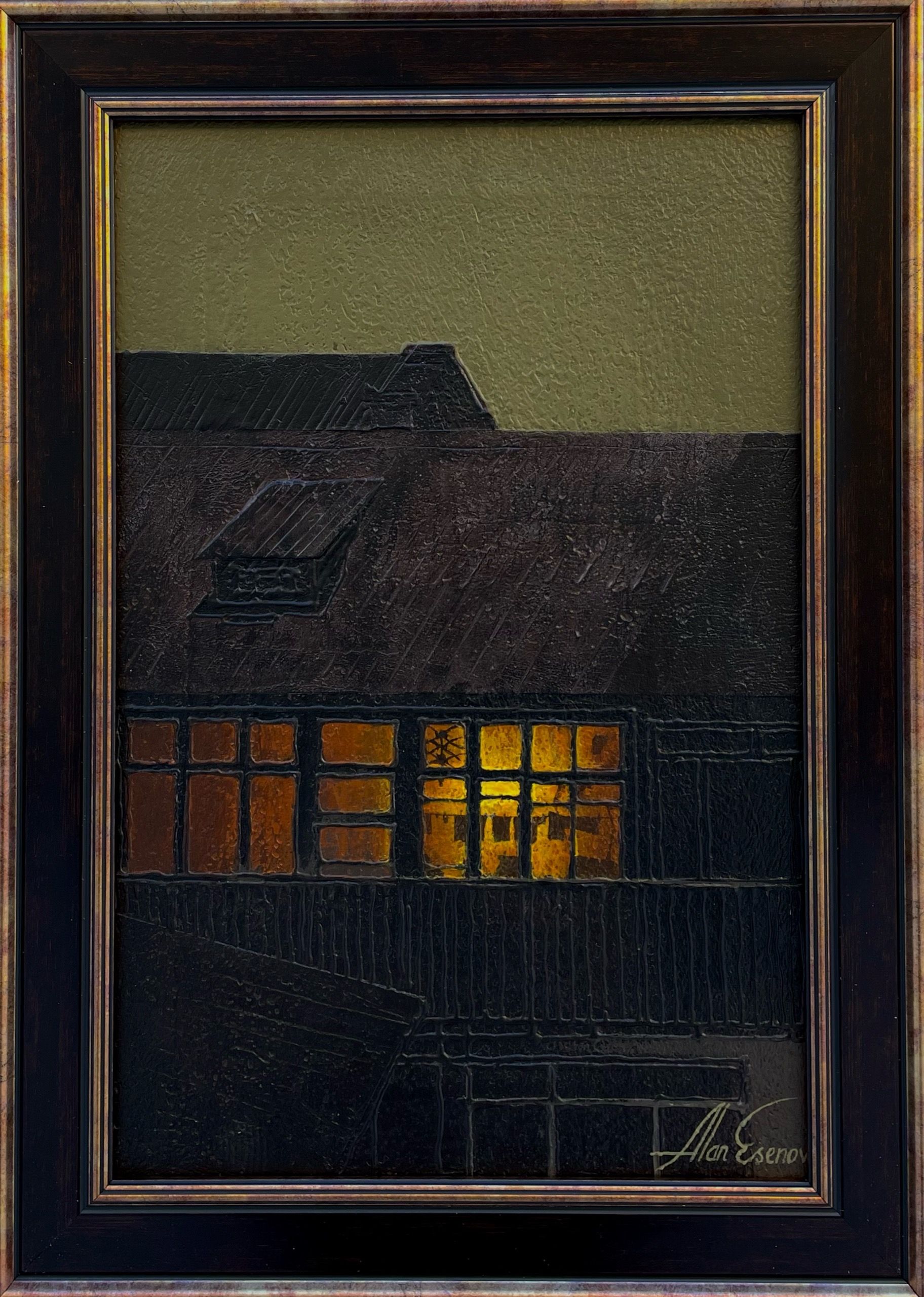 Алан Есенов (Картина, живопись - 
                  34.5 x 50 см) Двор