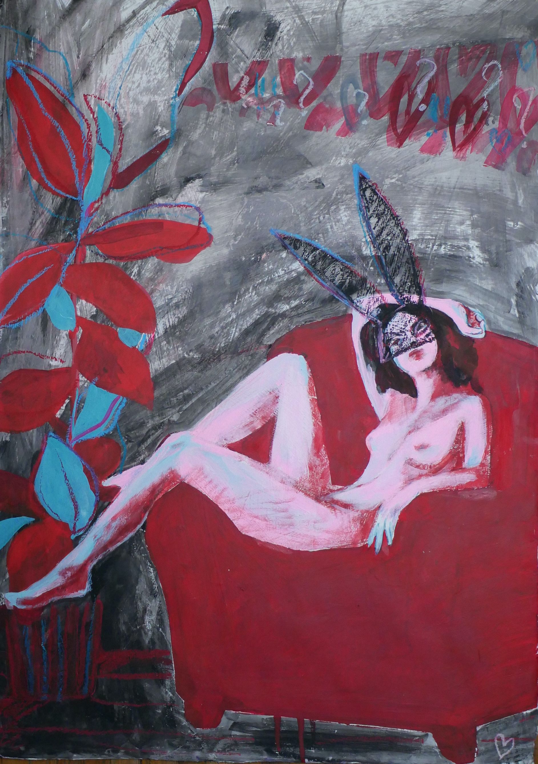 Юля Степанова (Картина, живопись - 
                  50 x 70 см) Следуй за розовым кроликом