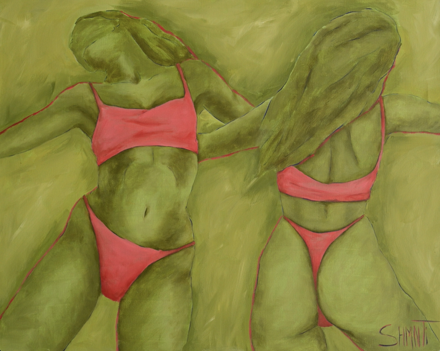 Shomina Ti (Картина, живопись - 
                  100 x 80 см) Зеленые из серии "Танец"
