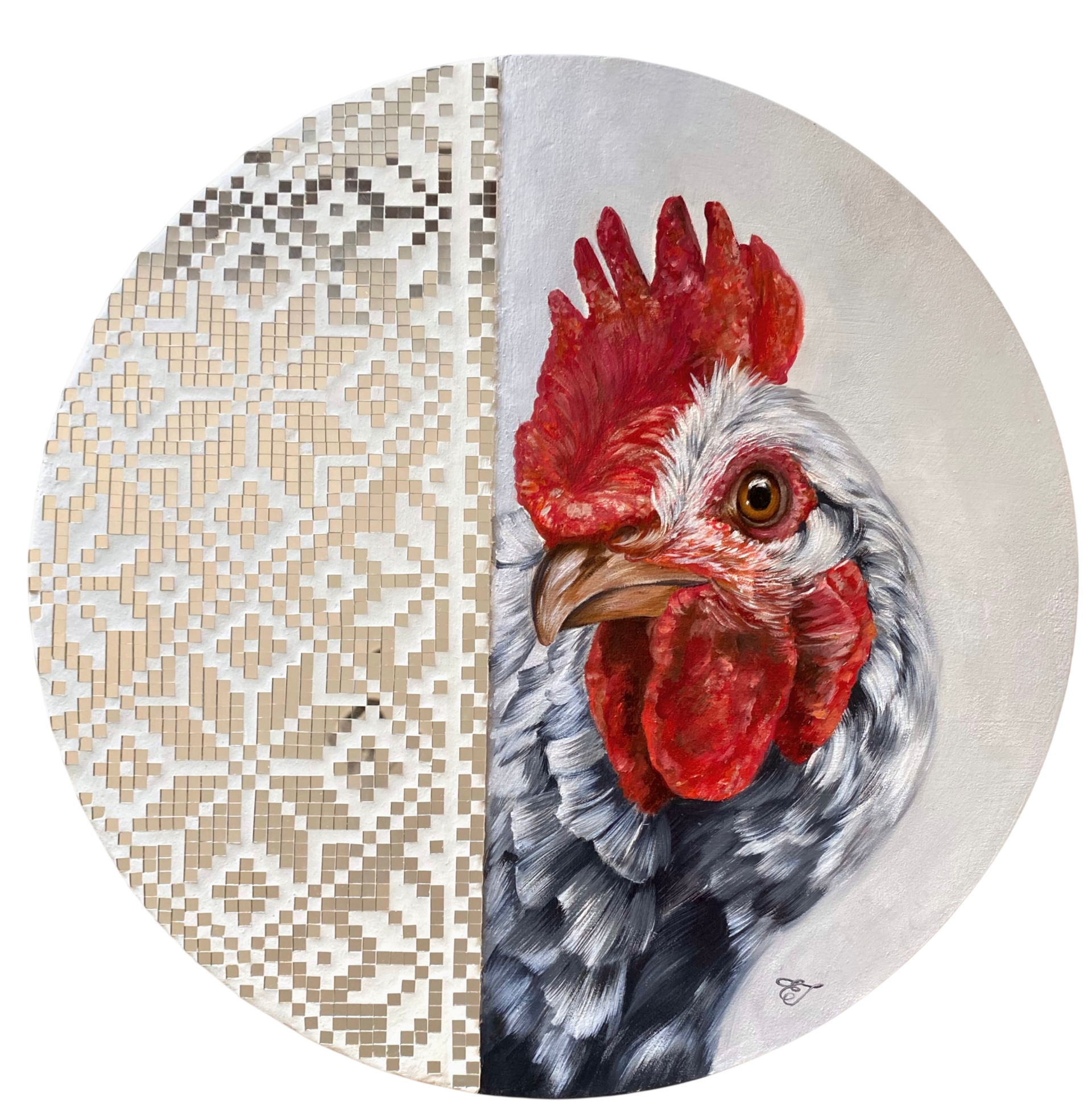 Евгения Горбунова (Картина, живопись - 
                  40 x 40 см) Слово-серебро