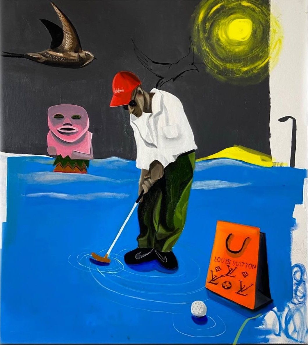 Vangranda (Картина, живопись - 
                  80 x 90 см) Jesus player (Golfer)