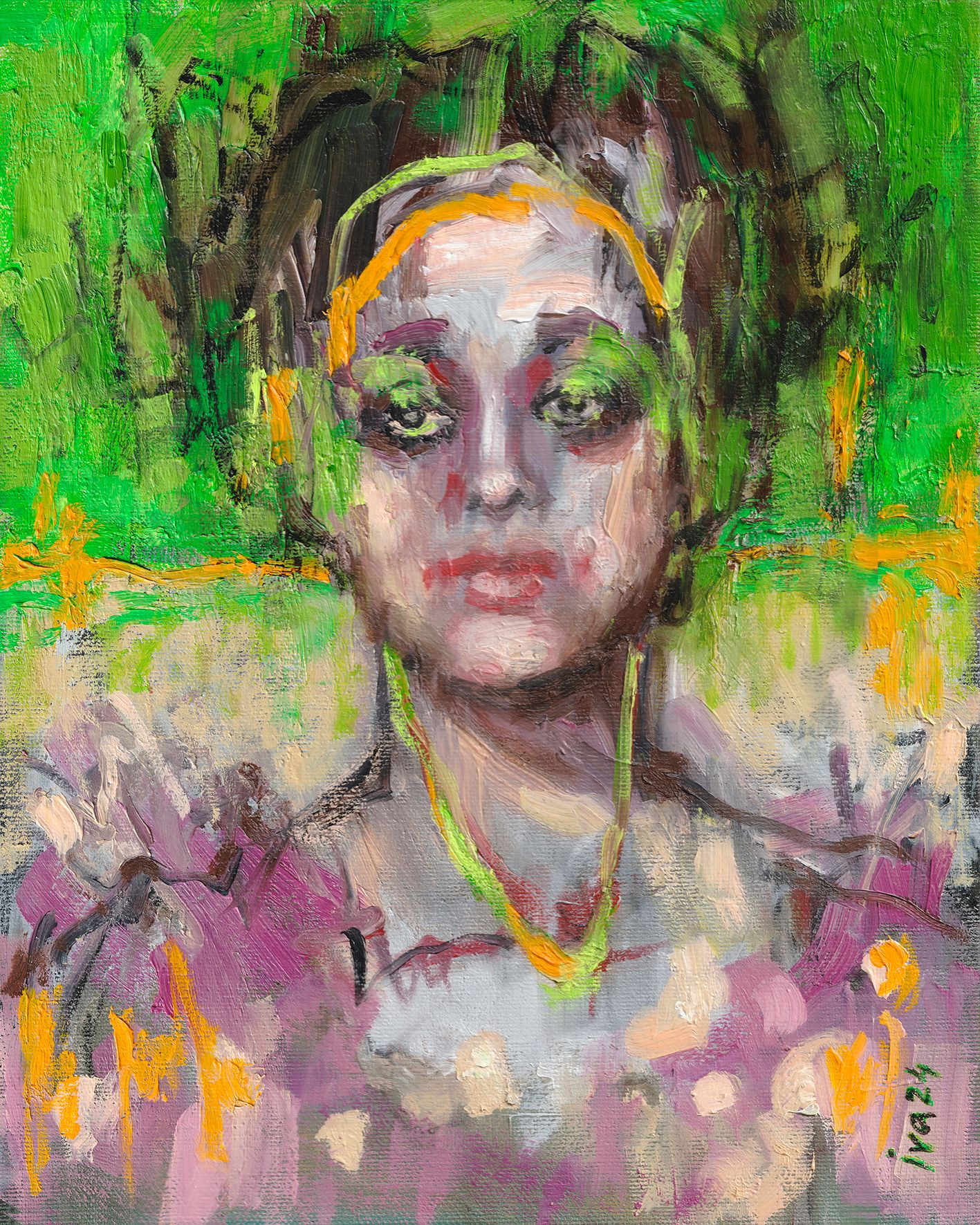 Татьяна Ивченкова (Картина, живопись - 
                  27 x 33 см) Зелёная стена