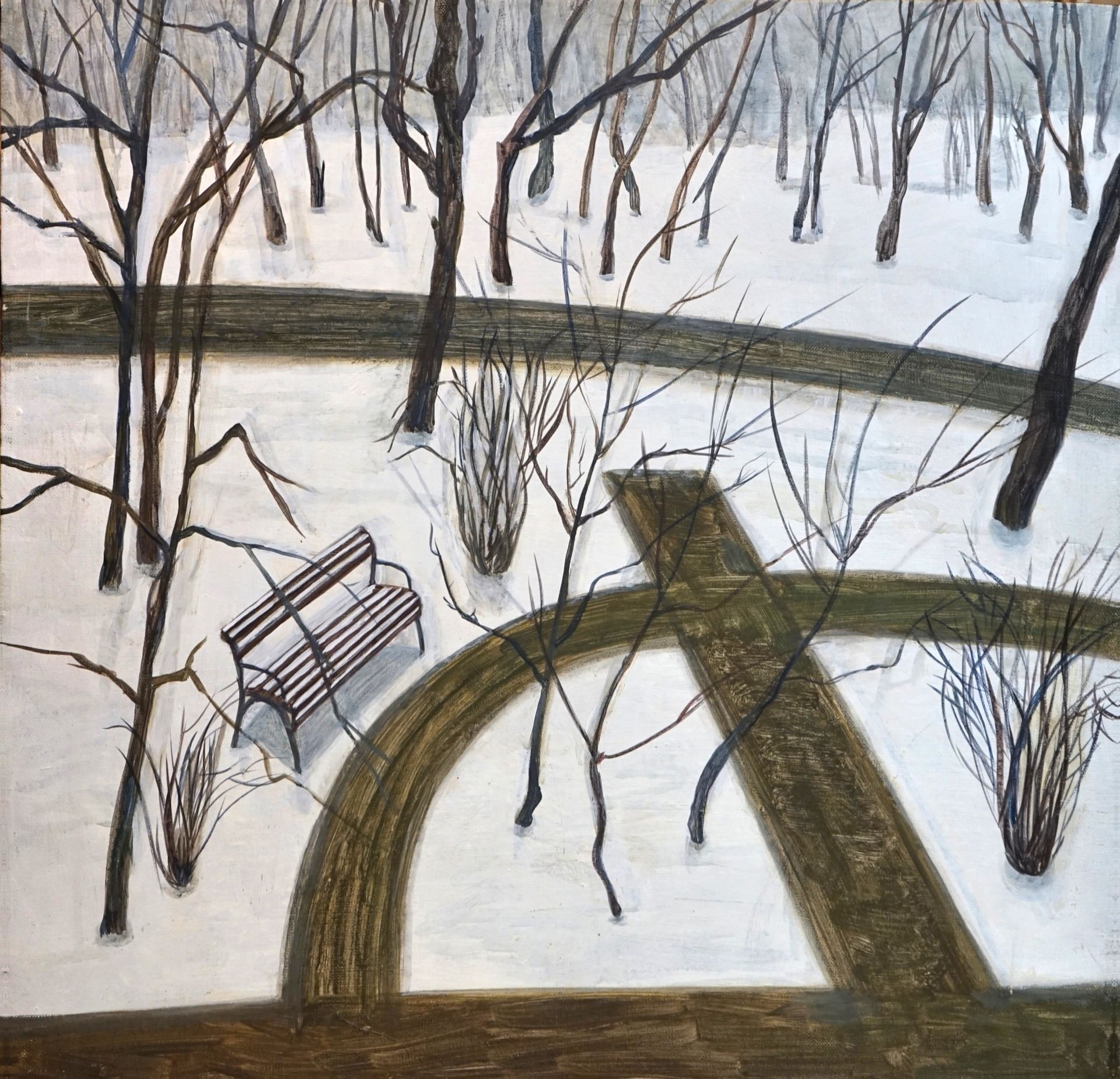Александра Егорова (Картина, живопись - 
                  60 x 60 см) Зимний двор