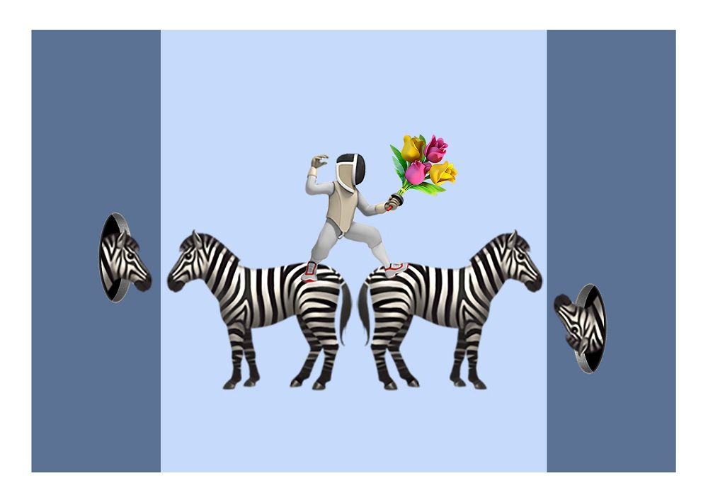 Александр Зайцев (Графика цифровая (принты) - 
                  29 x 21 см) Встреча с собой. Зебра