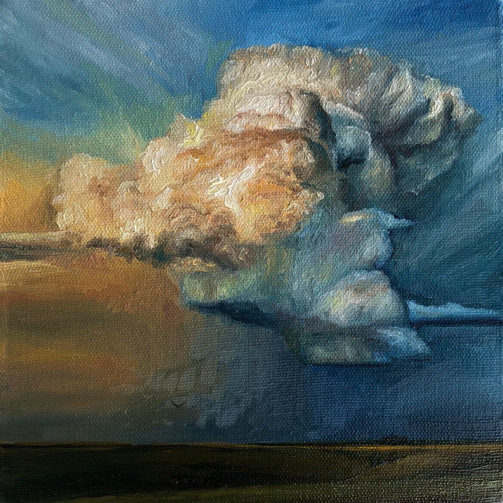Маргарита Басалей (Картина, живопись - 
                  25 x 25 см) В поле